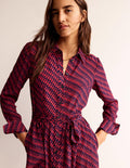 Kate Midi Shirt Dress-Pop Peony, Geo Fall