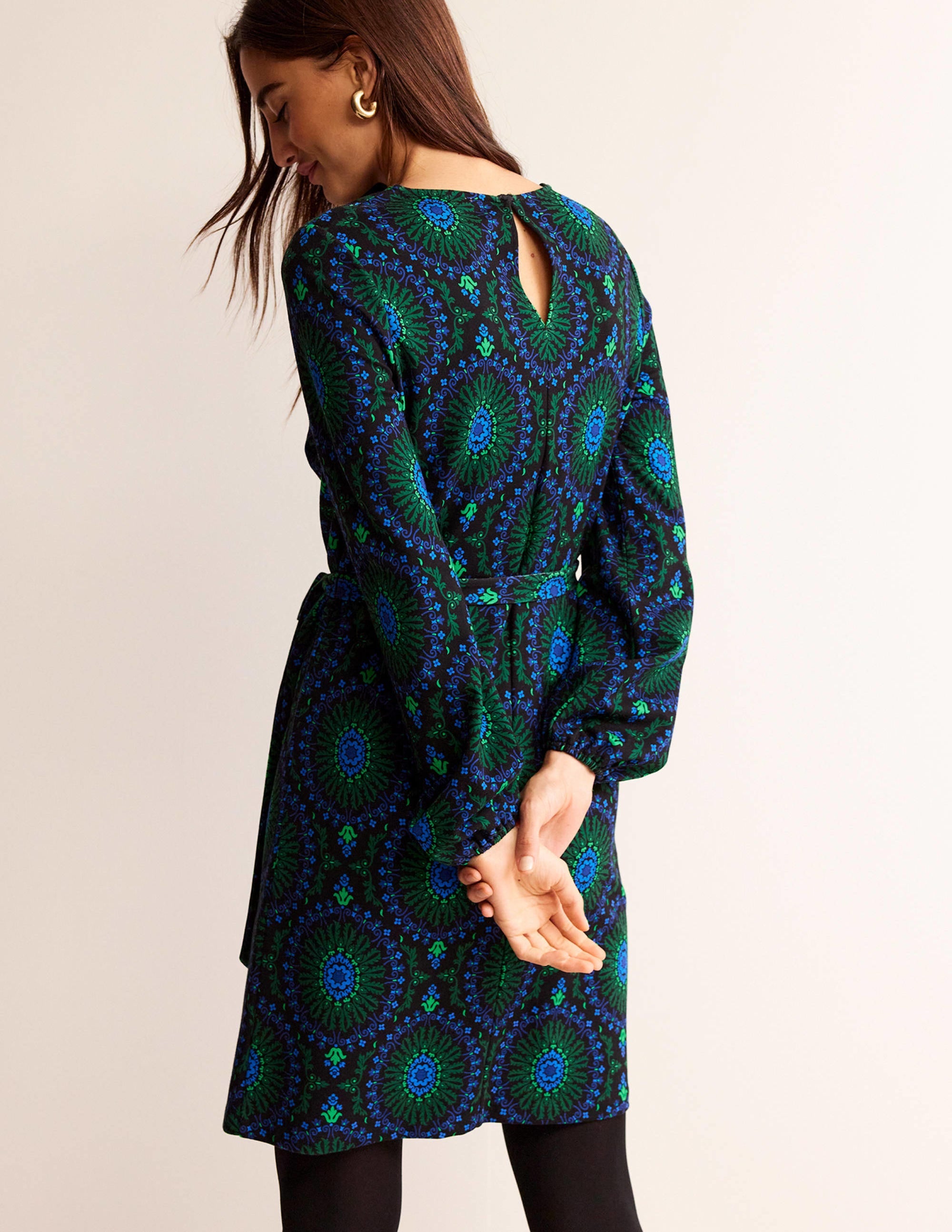 Robe droite Violet en point de Rome-Noir, motif Artizian Geo - Image 3