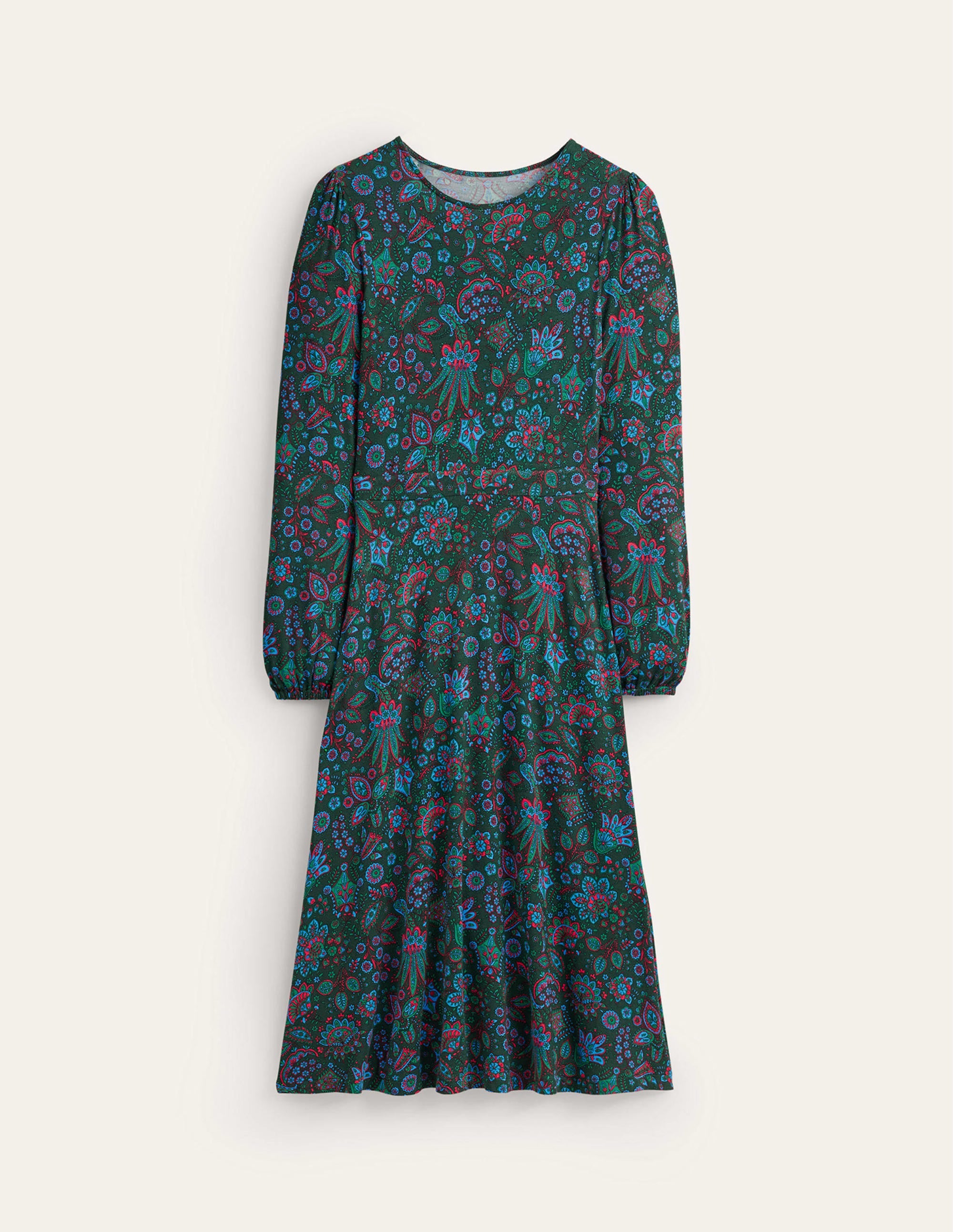 Camille Midikleid aus Jersey-Chatsworthgrün, Azaleenblüte - Image 6