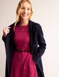 Kurzes A-Linien-Kleid aus Jacquard-Kräftiges Rosa, Azurblau Jacquard