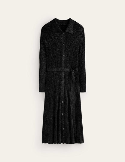 Faye Glitzerndes Strickkleid-Schwarz-5