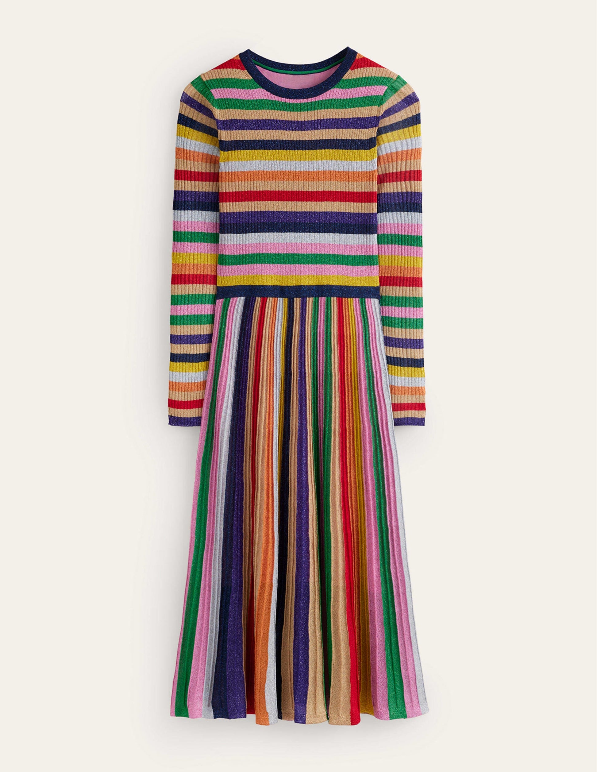 Metallic-Kleid aus Rippstrick-Bunt-8