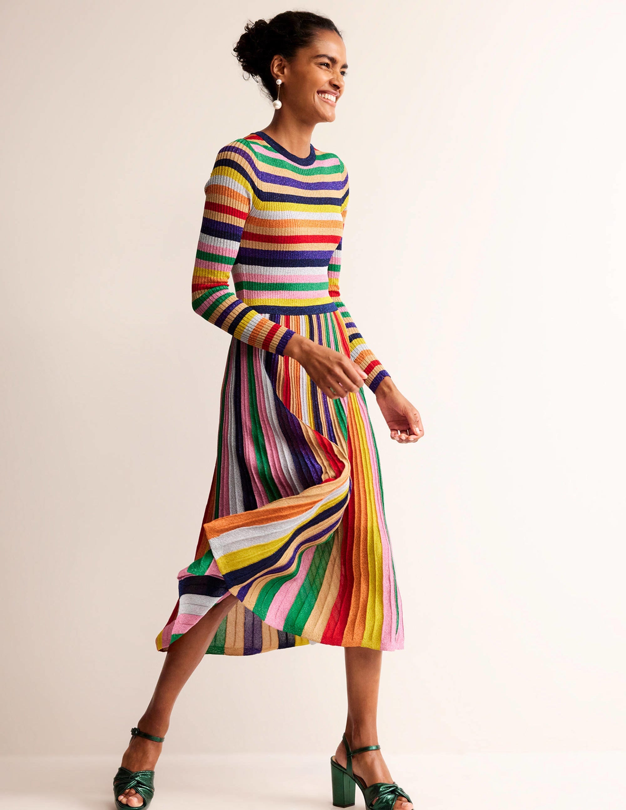 Metallic-Kleid aus Rippstrick-Bunt - Image 1