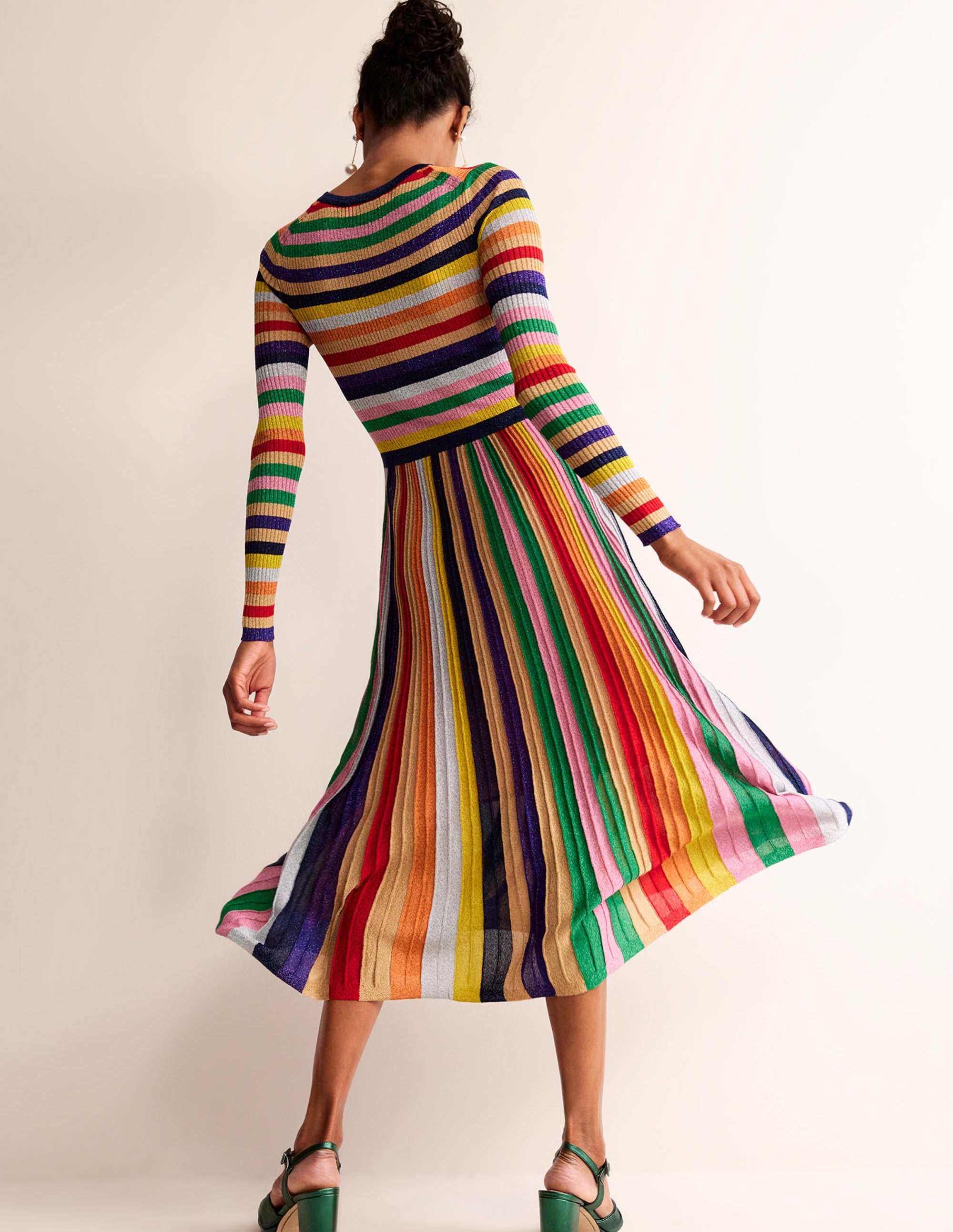 Metallic-Kleid aus Rippstrick-Bunt - Image 3
