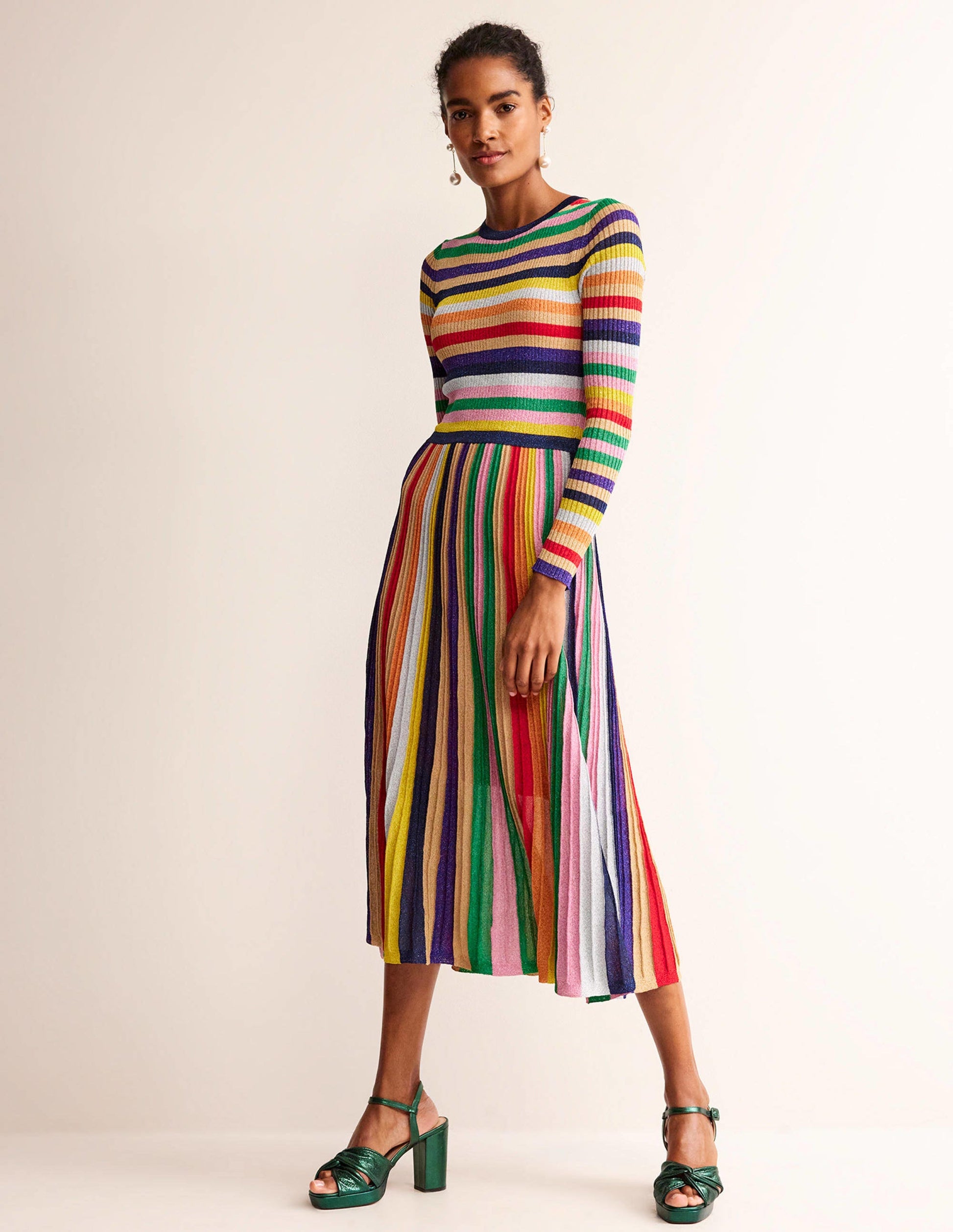 Metallic-Kleid aus Rippstrick-Bunt-5