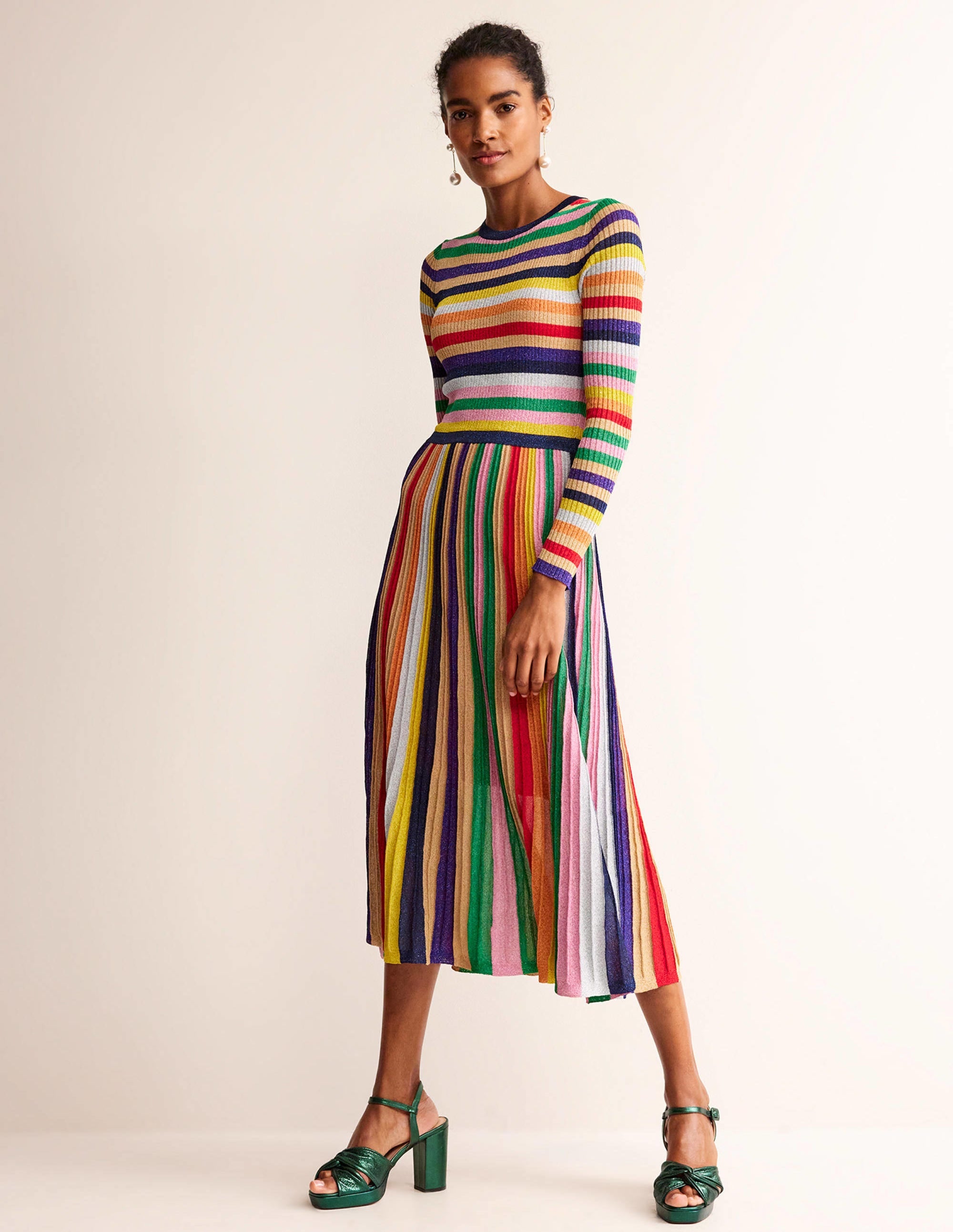 Metallic-Kleid aus Rippstrick-Bunt - Image 5