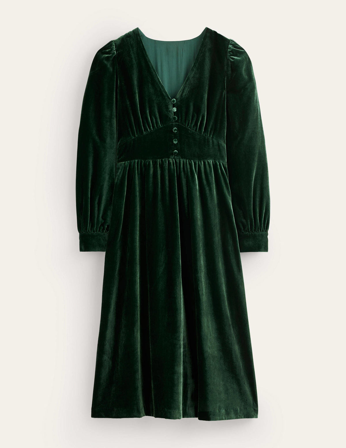 Elise Edelstein-Midikleid aus Samt-Chatsworth-Grün - Image 5