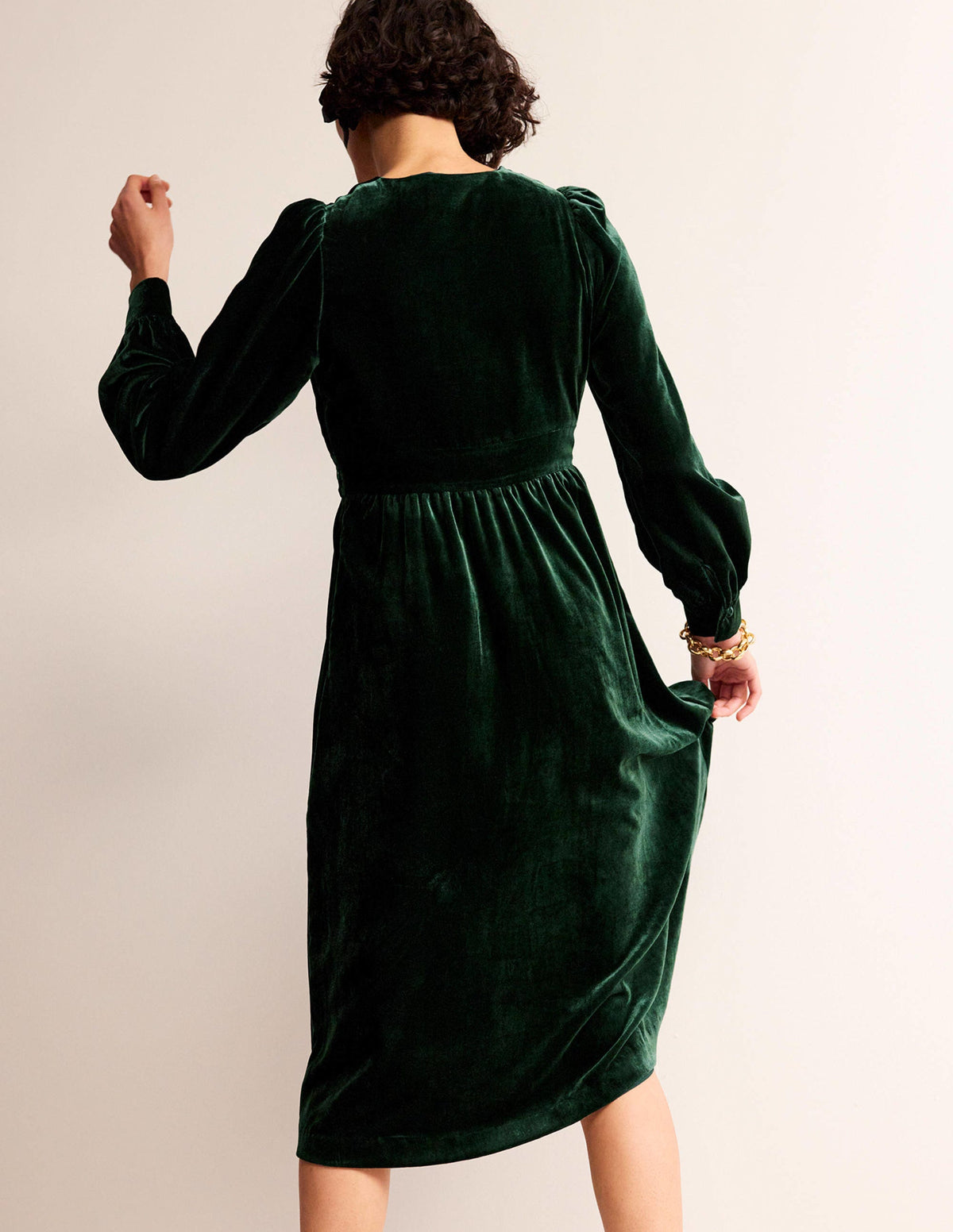Elise Edelstein-Midikleid aus Samt-Chatsworth-Grün-3