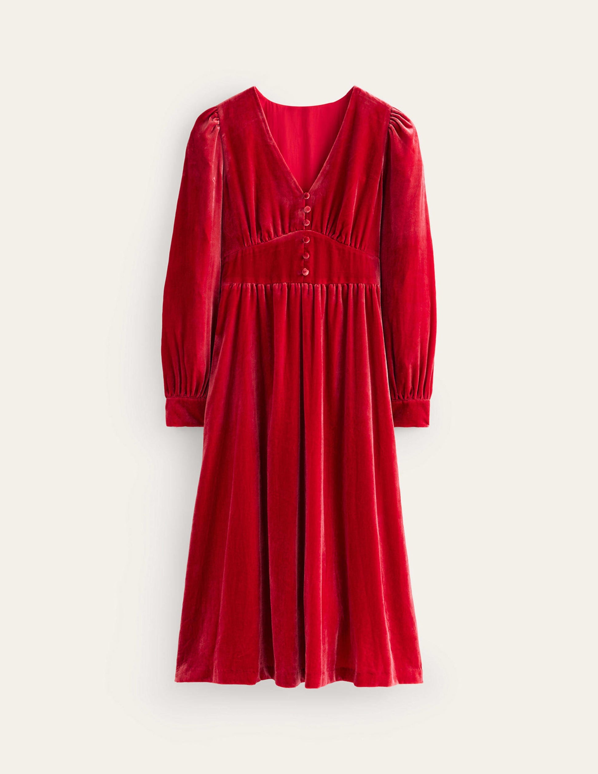 Elise Edelstein-Midikleid aus Samt-Rot-6