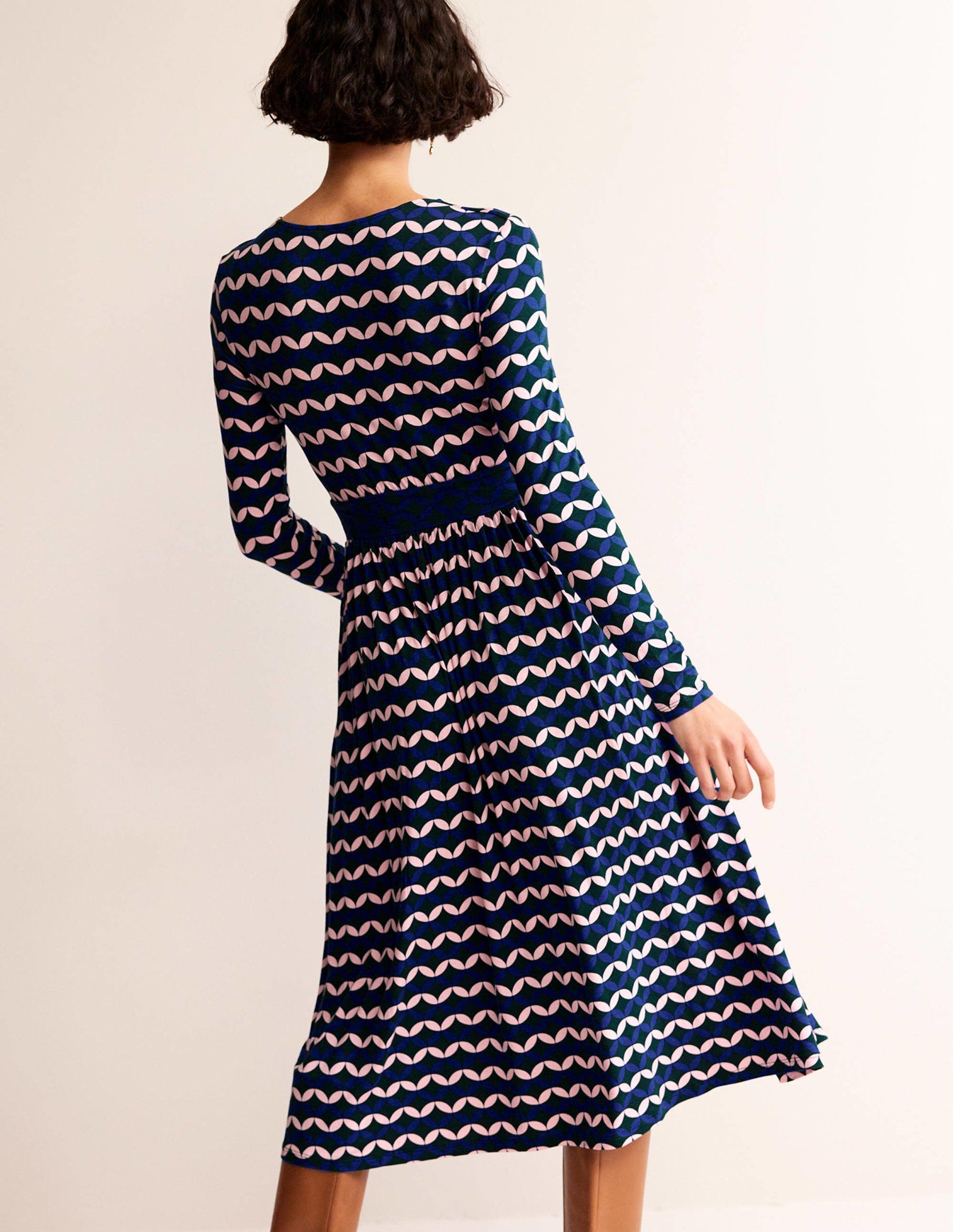 Thea Long Sleeve Midi Dress-Surf The Web, Diamond Terrace-3