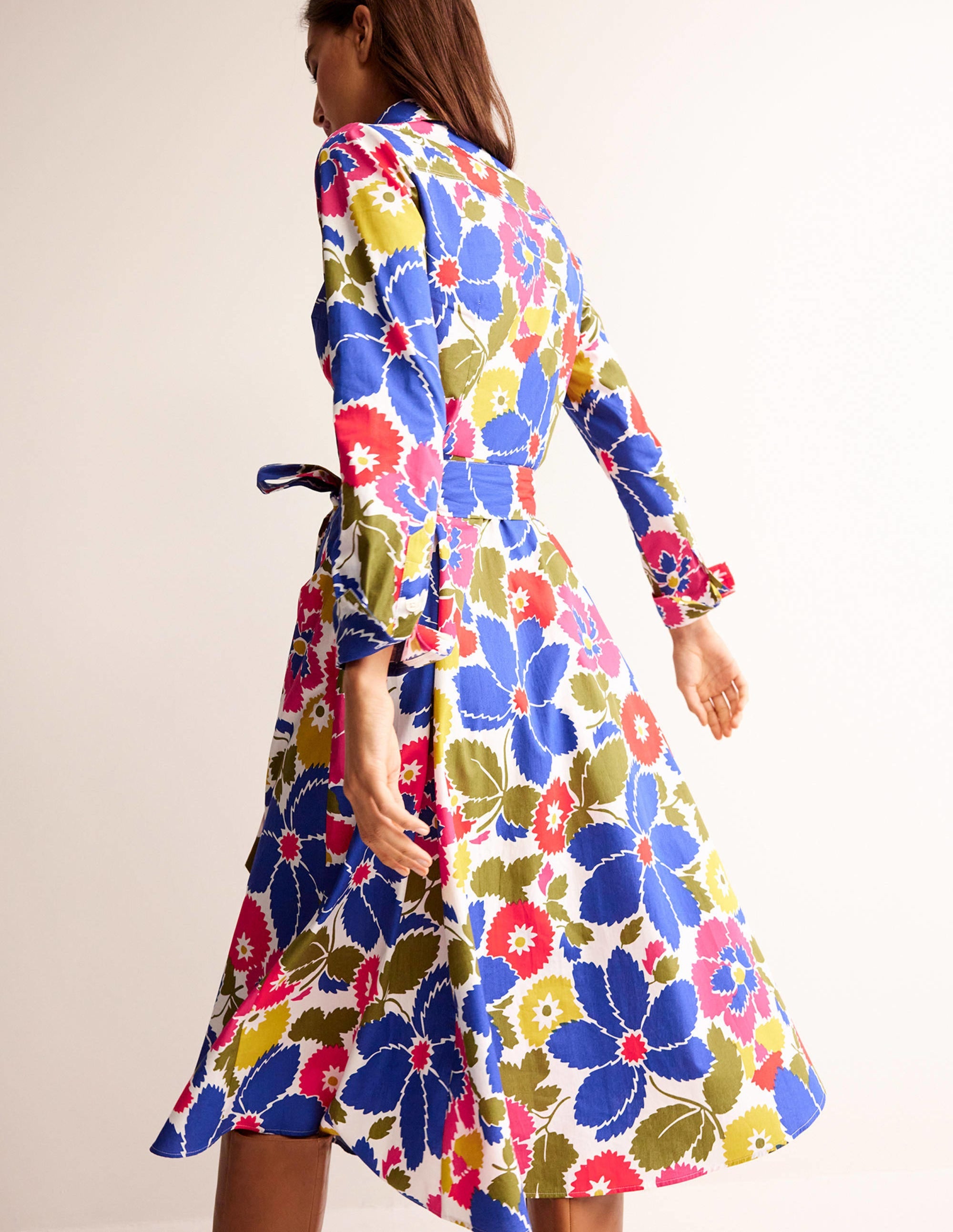 Robe-chemise midi Amy en coton-Multi, motif Bloomsbury Pop - Image 3