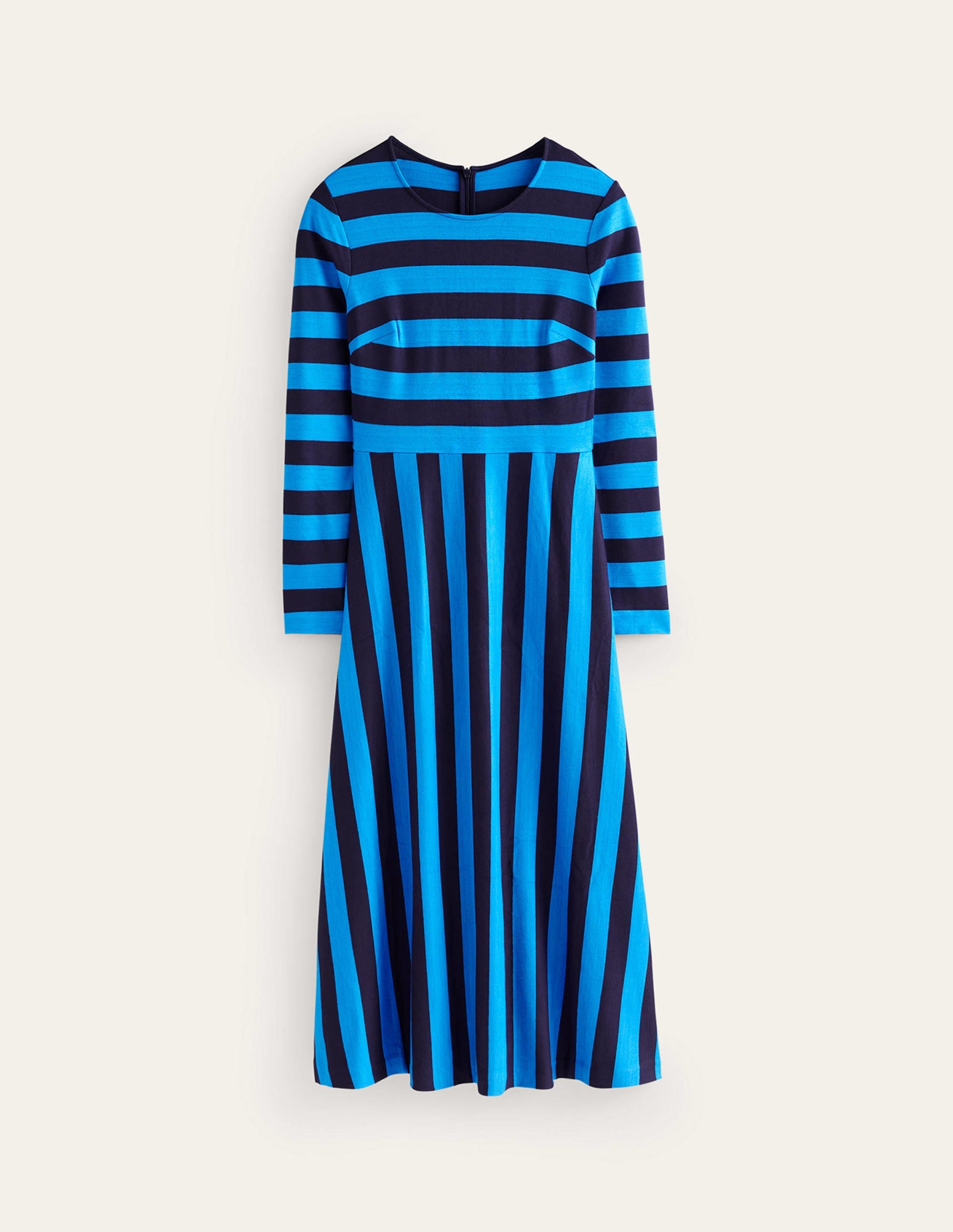 Robe midi rayée en jersey-Bleu marine, rayé bleu brillant - Image 6