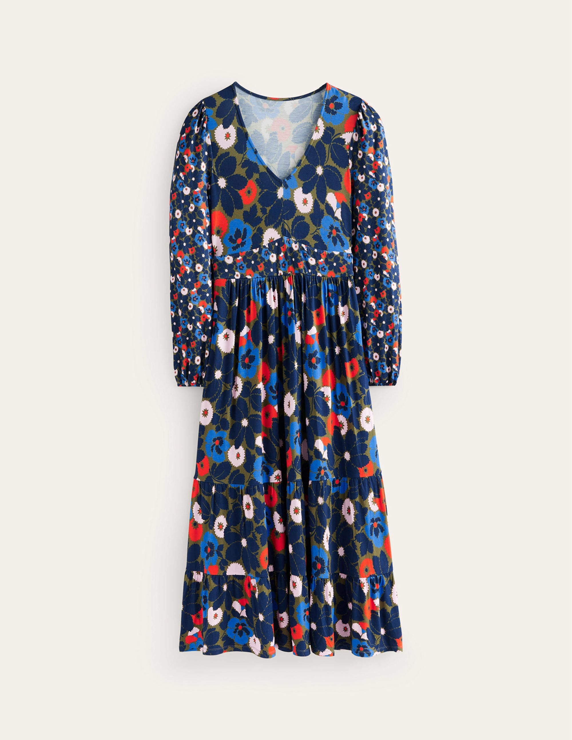 Robe midi pêle-mêle à col V-Mousse d'hiver, Bloomsbury Pop - Image 9