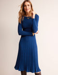 Imogen Empire-Strickkleid-Marineblau Pfingstrose