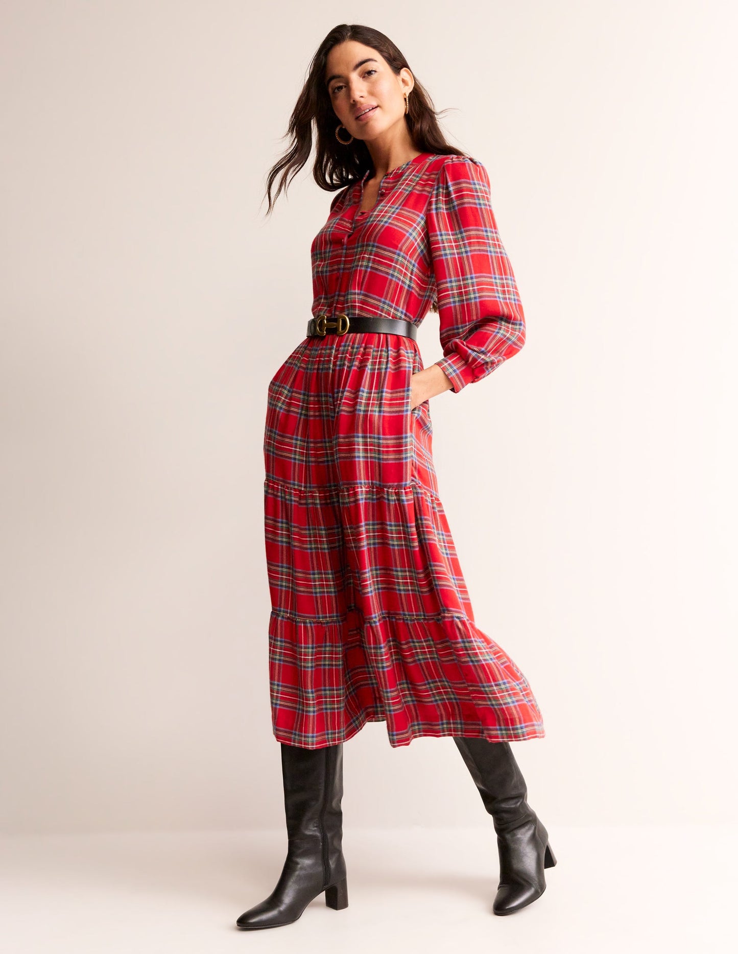 Tartan Maxi Dress-Check