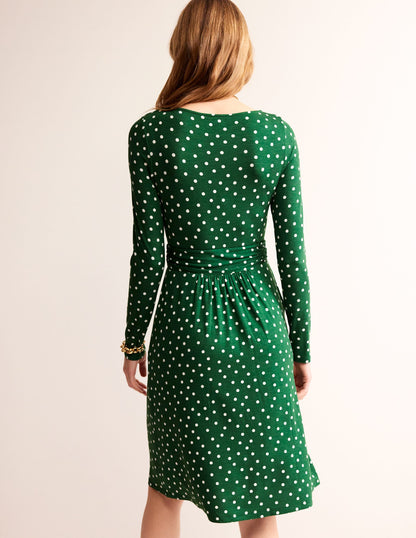 Abigail Jerseykleid-Amazonasgrün, Verstreute Punkte-3