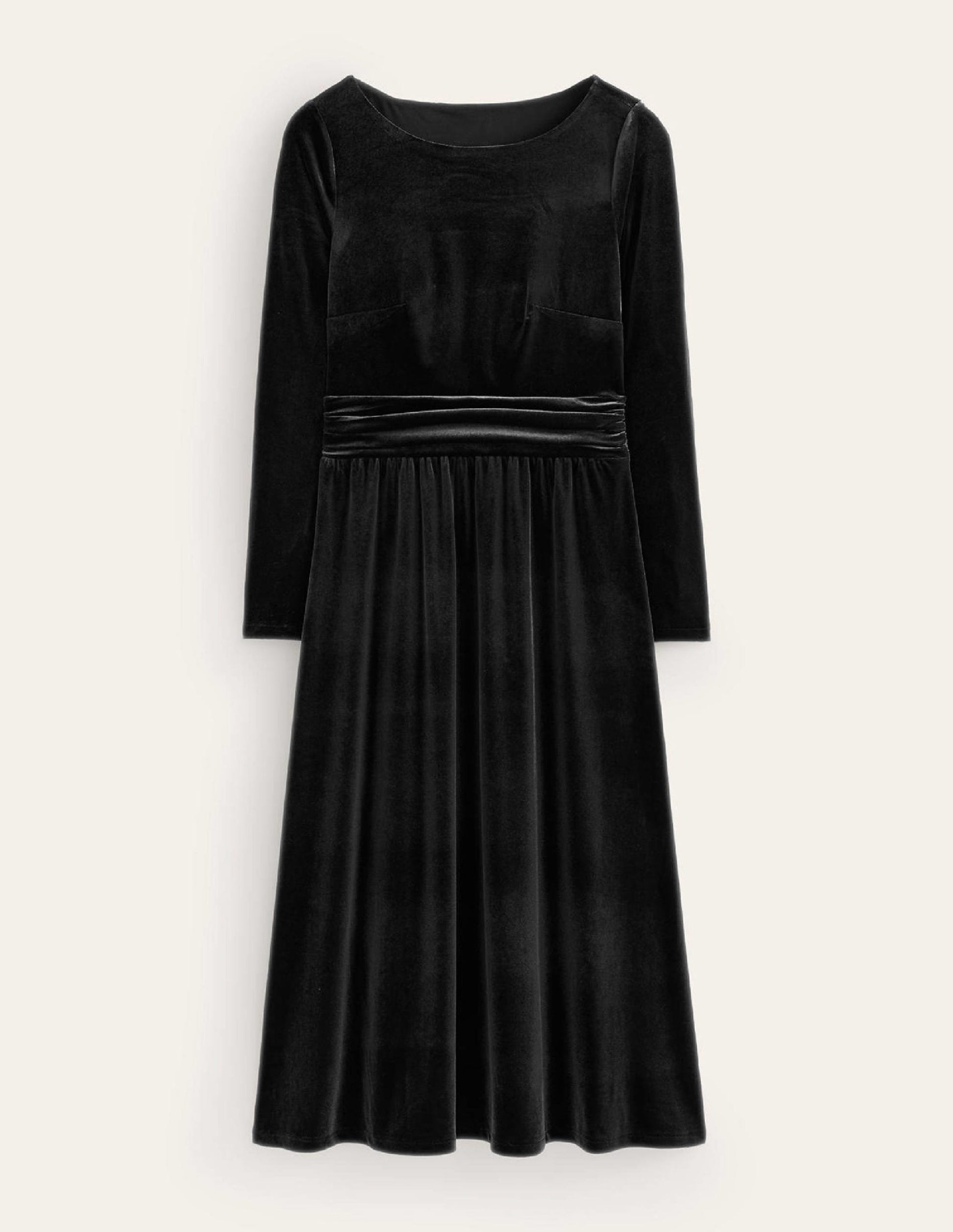 Abigail Midikleid aus Samt-Schwarz-5