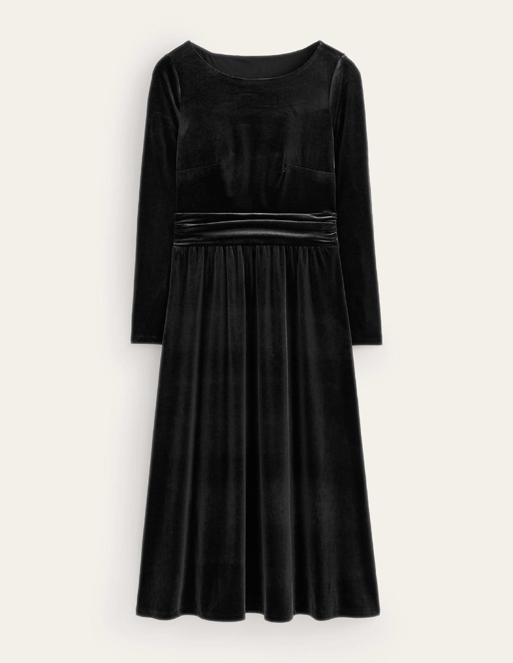 Robe midi Abigail en velours-Noir - Image 5