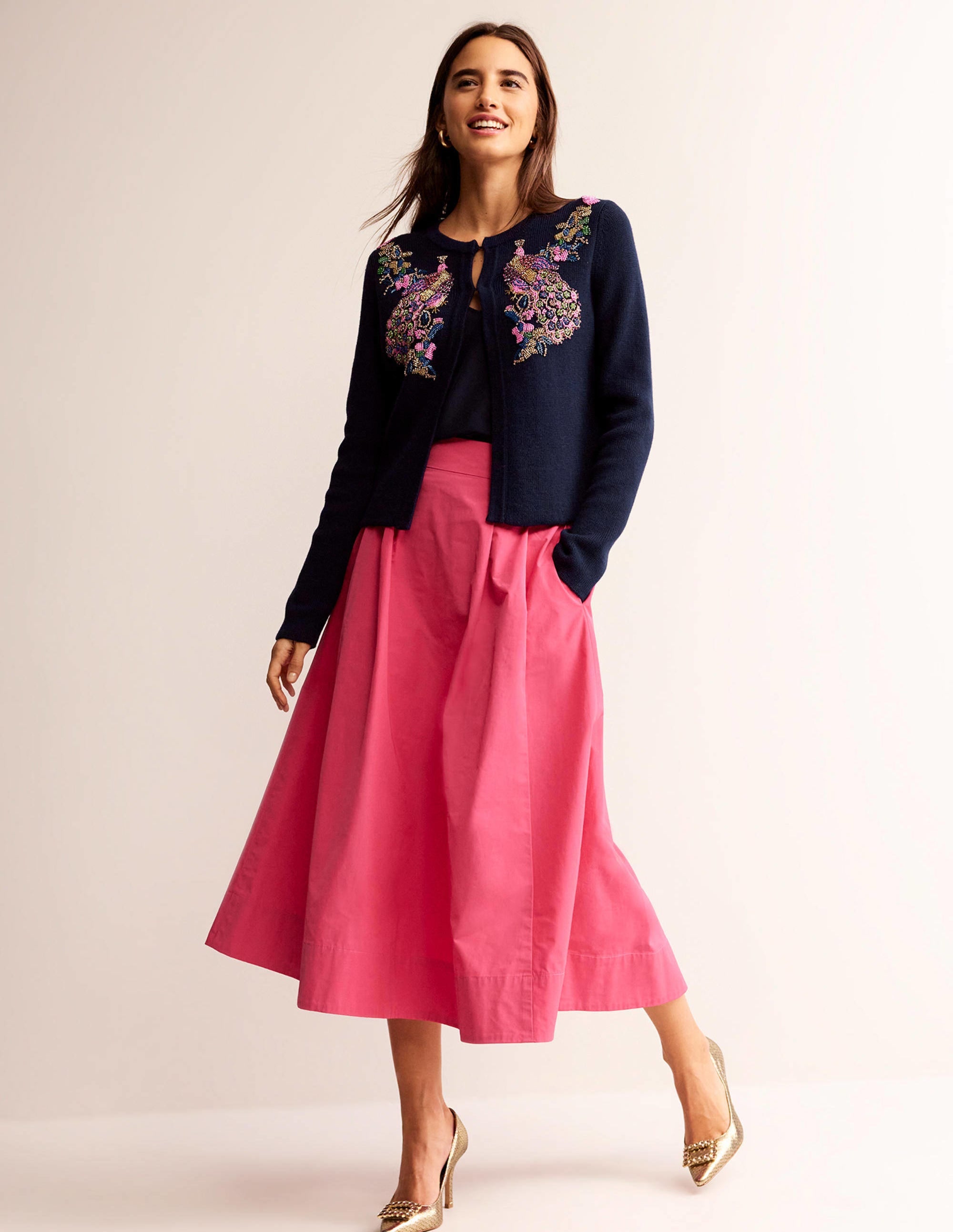 Veste en maille ornementée-Bleu marine - Image 4