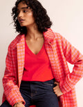 Catriona Cotton V-Neck Jumper-Poppy Red