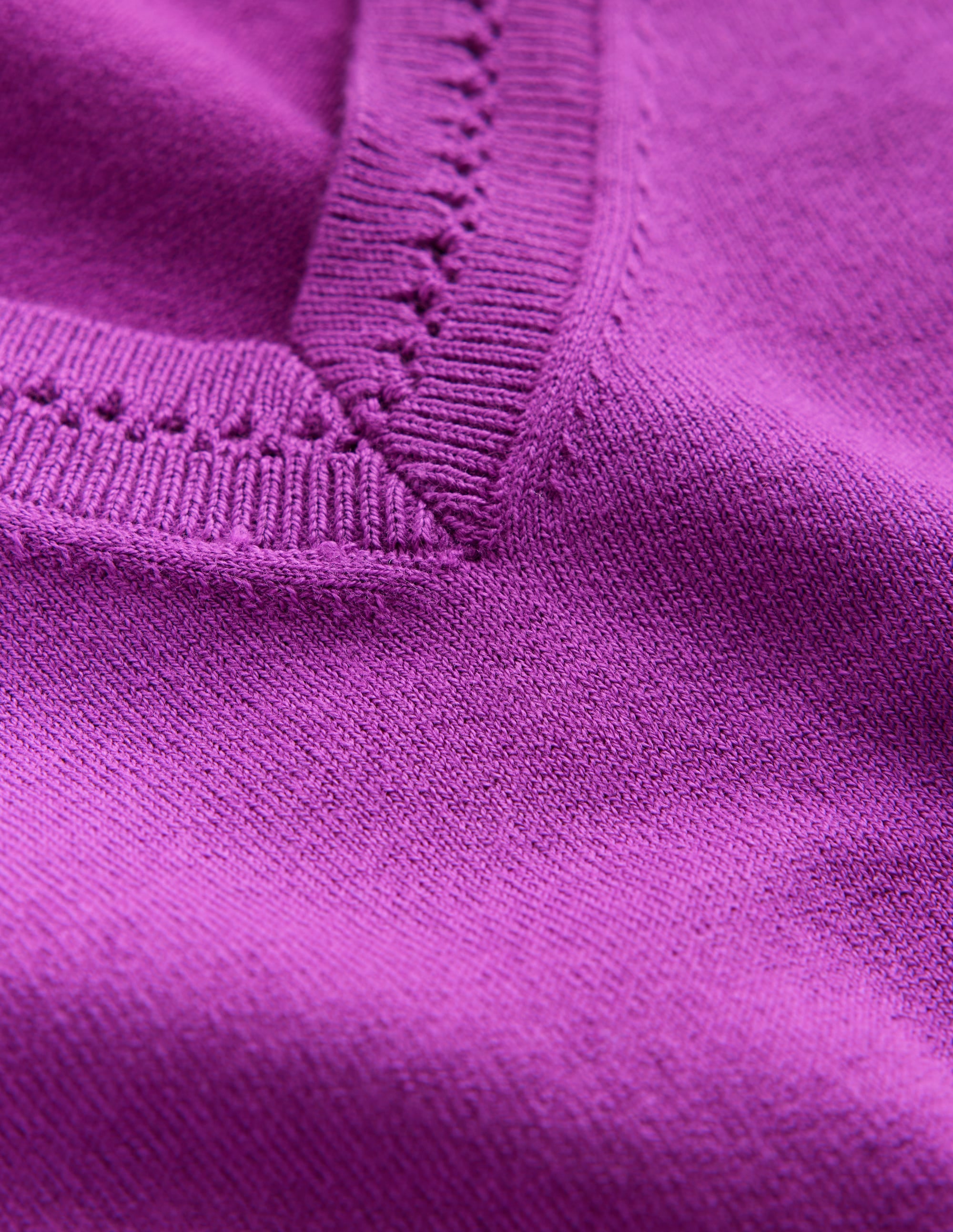 Pull Catriona col V en coton-Hyazinthenviolett - Image 7