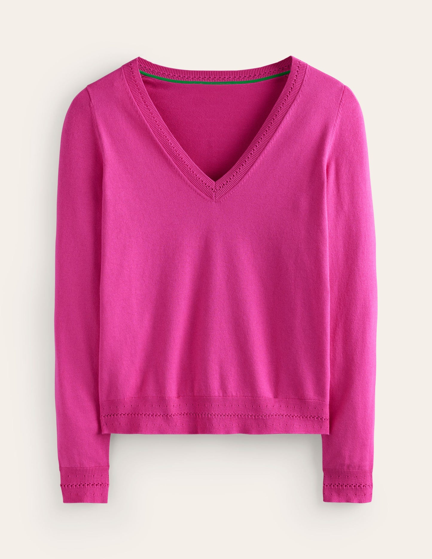 Catriona Pullover aus Baumwolle mit V-Ausschnitt-Rosa, Weltraum