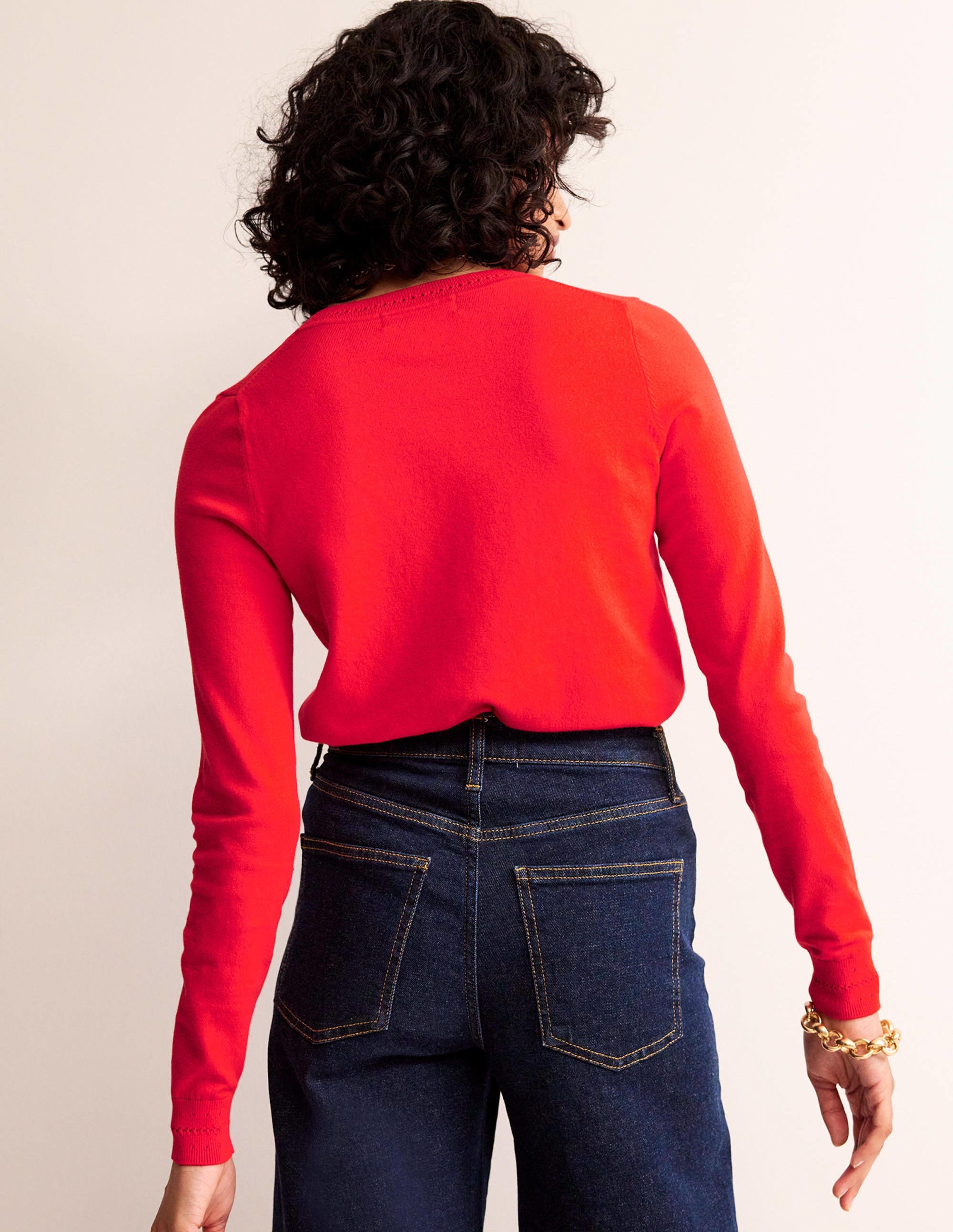Catriona Cotton Cardigan-Flamenco Red - Image 3