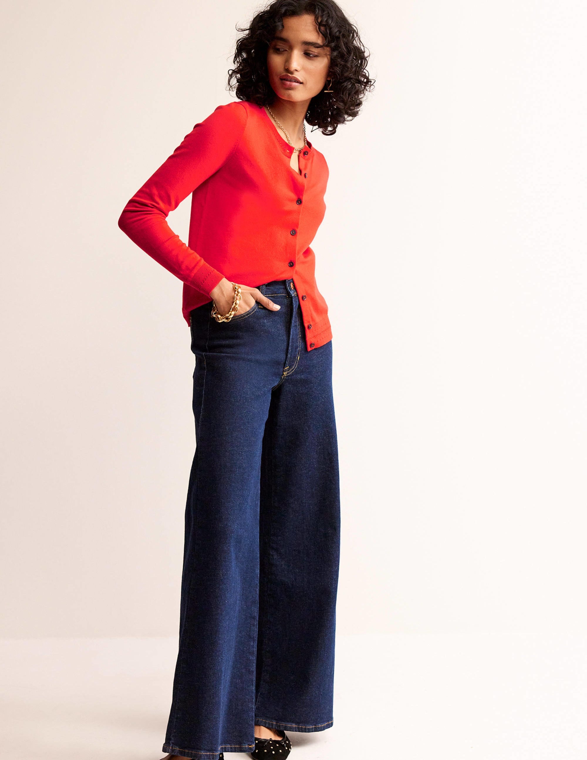 Catriona Cotton Cardigan-Flamenco Red - Image 4