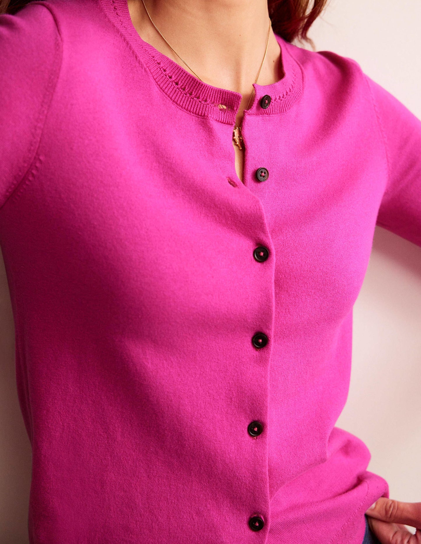 Catriona Cardigan aus Baumwolle-Magenta