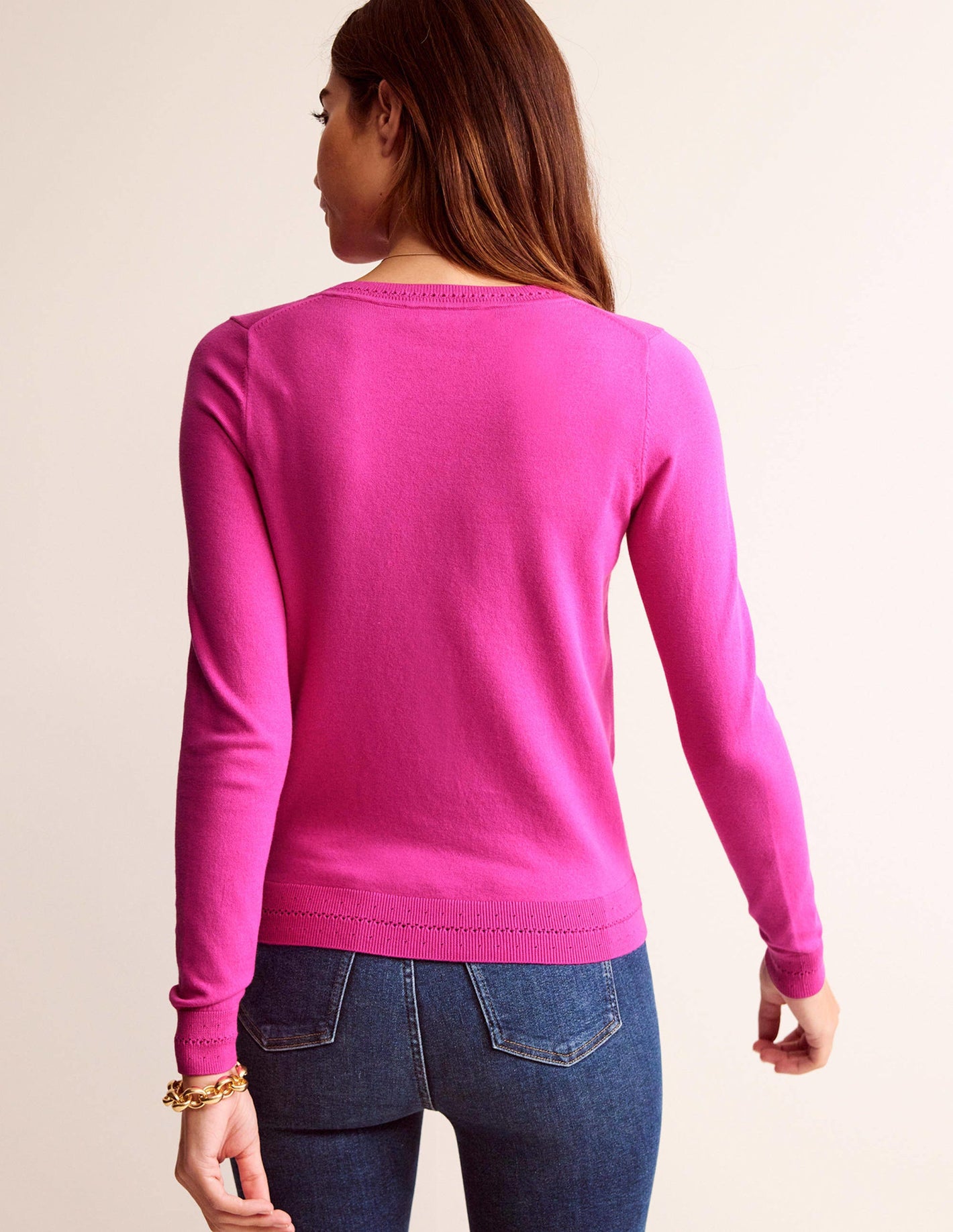 Catriona Cardigan aus Baumwolle-Magenta