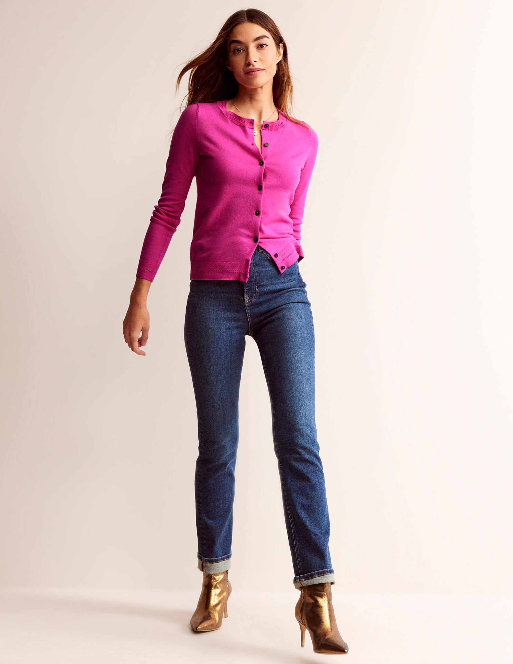 Catriona Cardigan aus Baumwolle-Magenta - Image 4