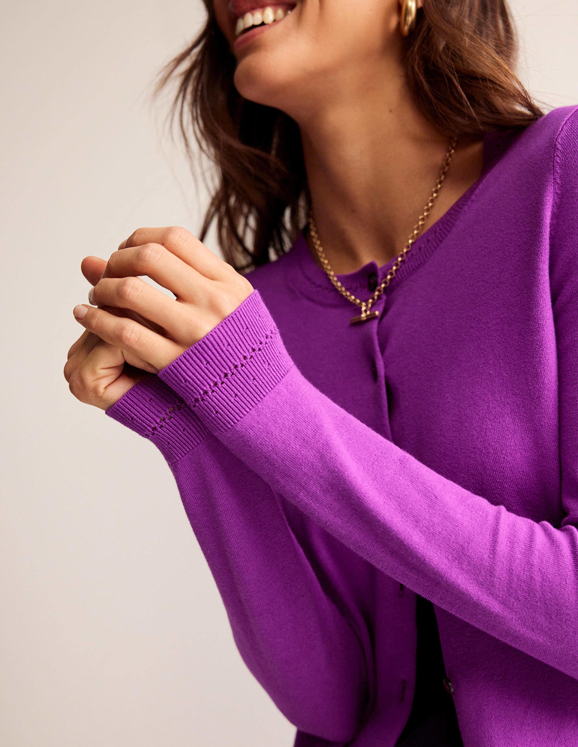Catriona Cardigan aus Baumwolle-Edelsteinviolett - Image 2