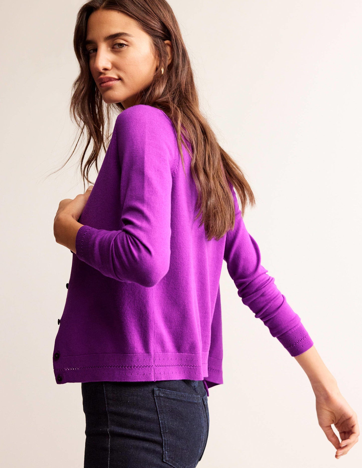 Catriona Cardigan aus Baumwolle-Edelsteinviolett