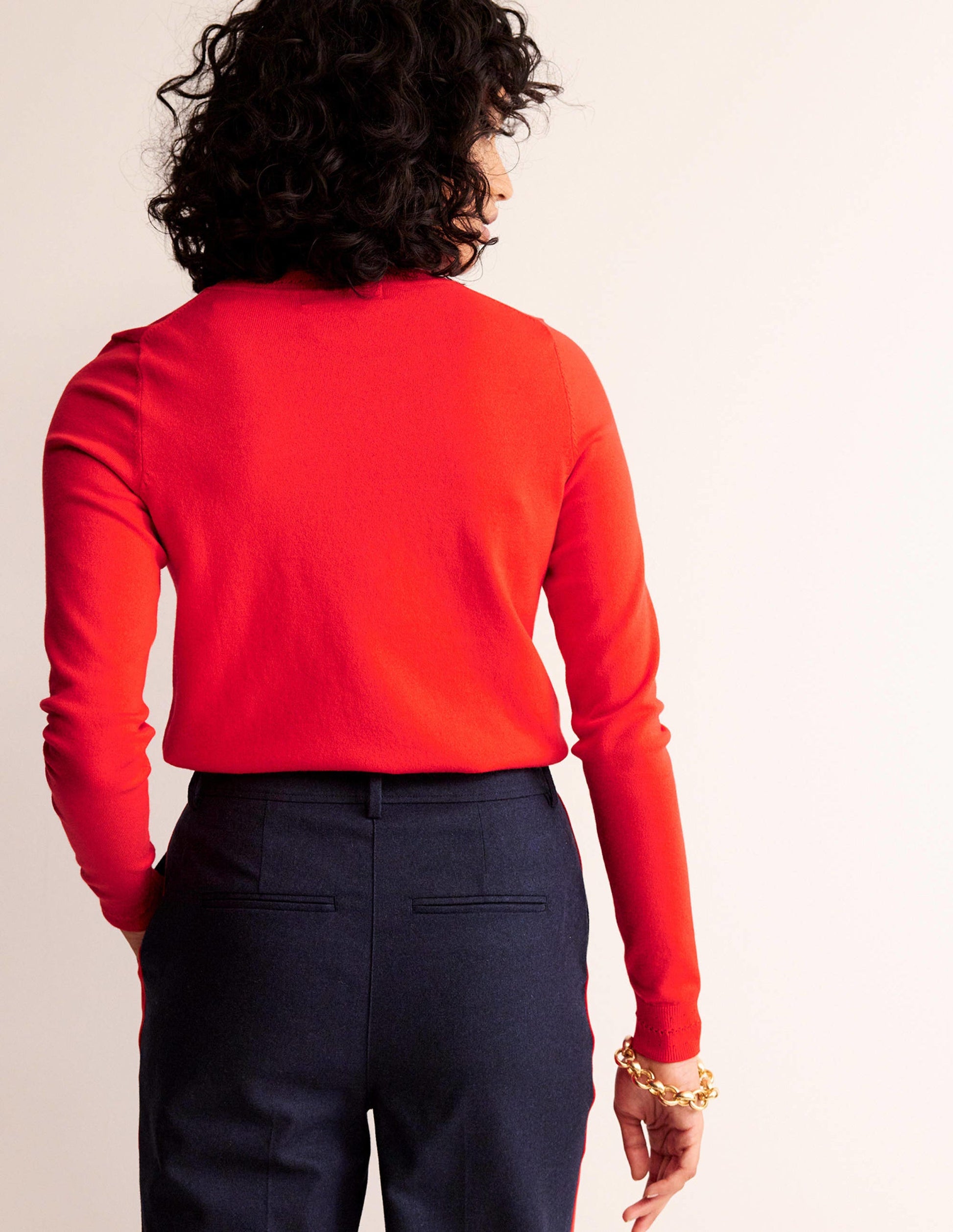 Catriona Pullover aus Baumwolle mit Rundhalsausschnitt-Mohnblumenrot-3