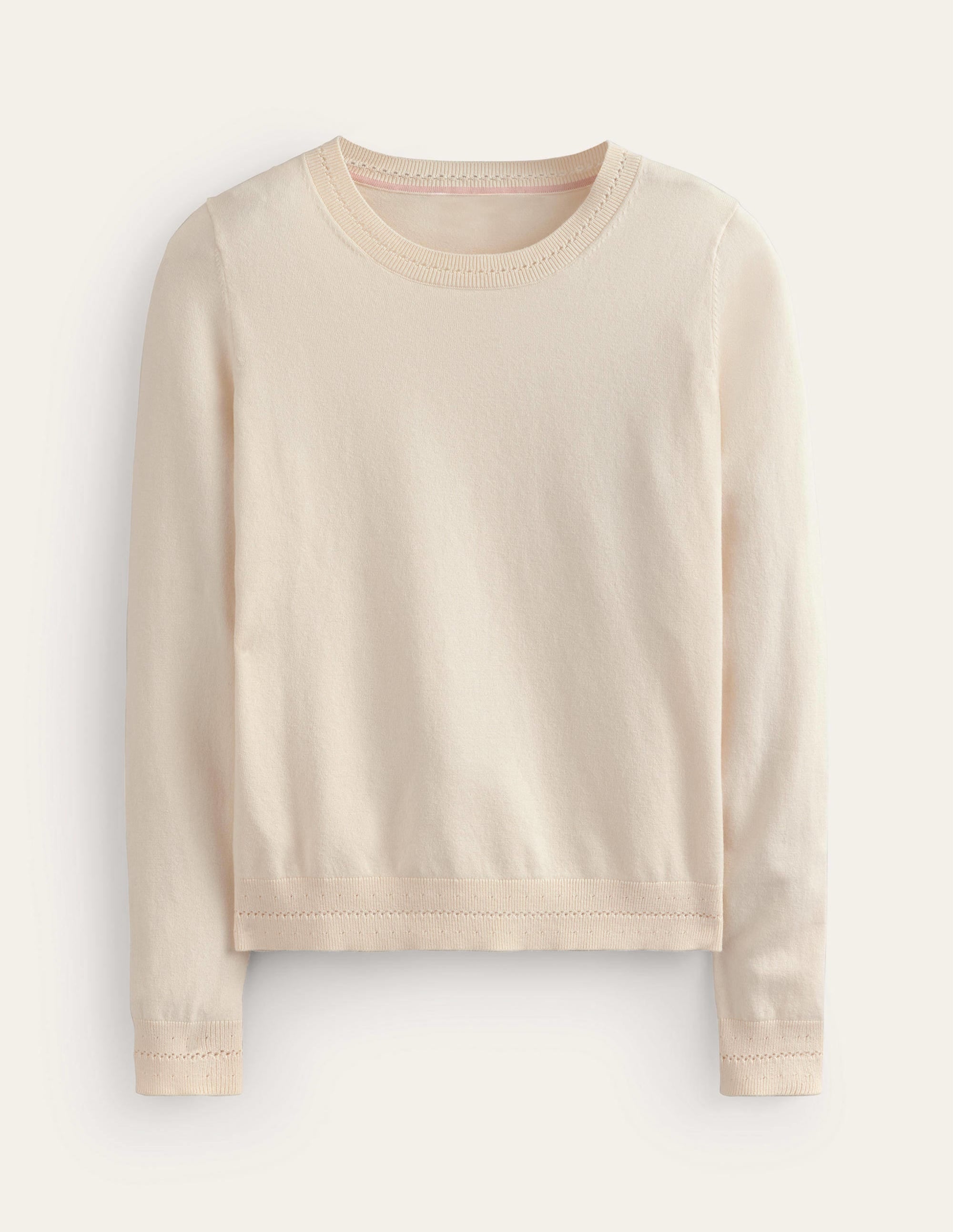 Pull Catriona col rond en coton-Ivoire chaud - Image 5