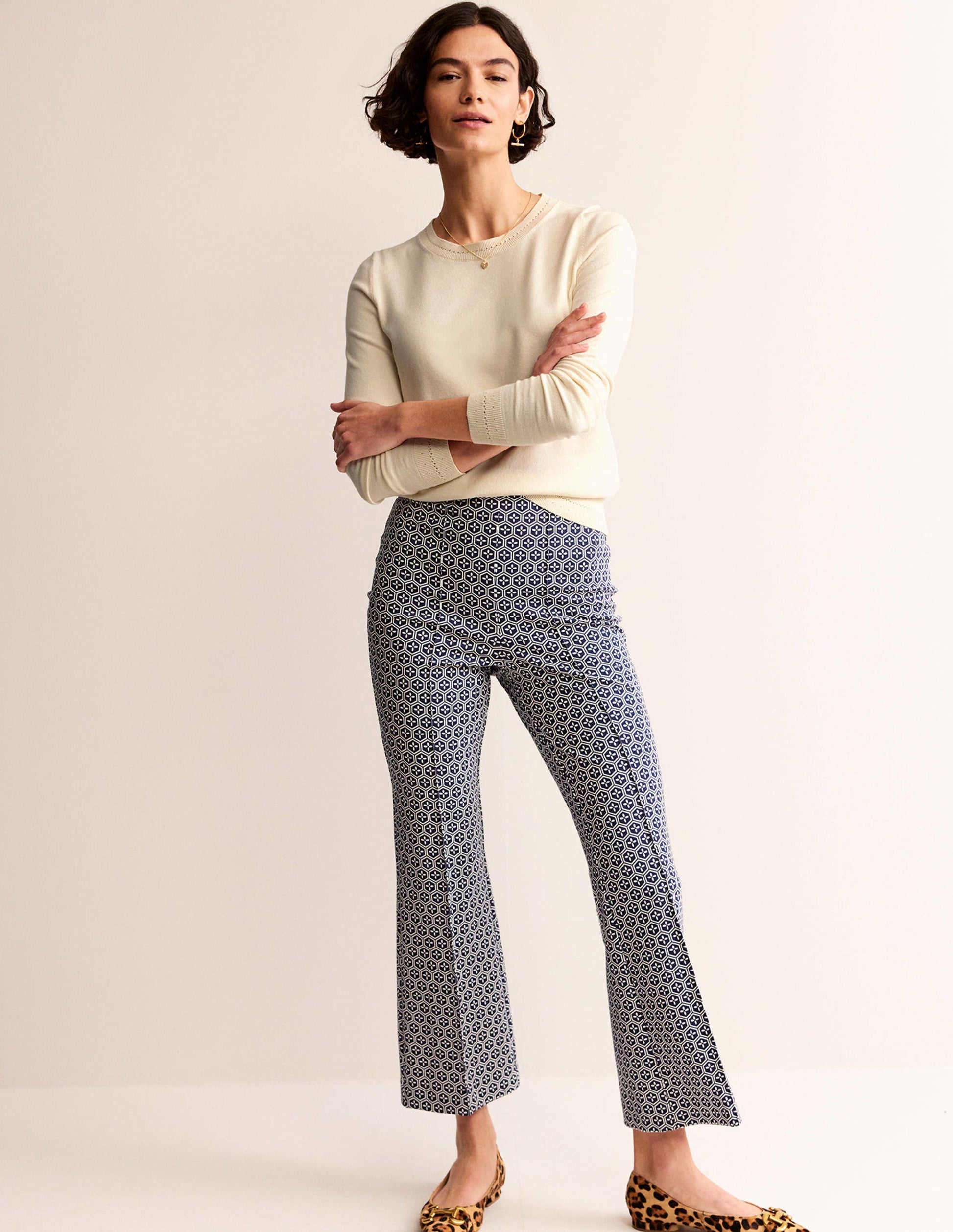 Pull Catriona col rond en coton-Ivoire chaud-4