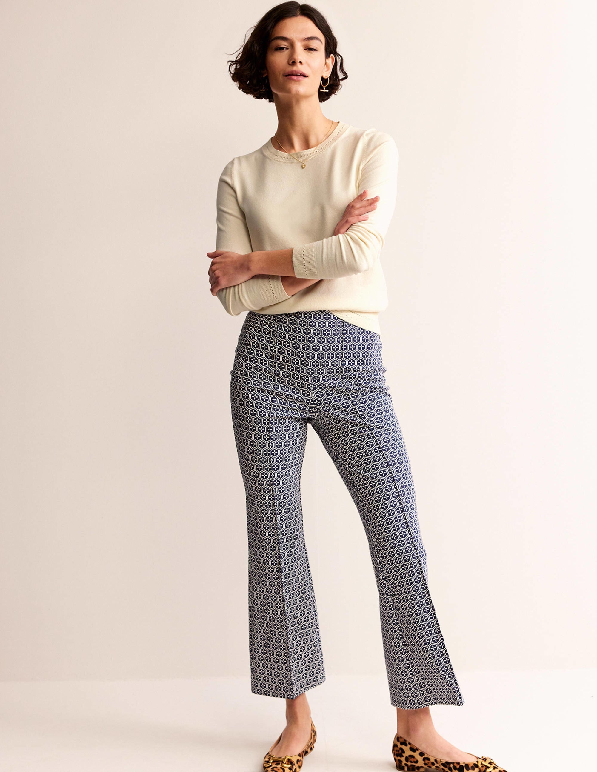 Pull Catriona col rond en coton-Ivoire chaud - Image 4