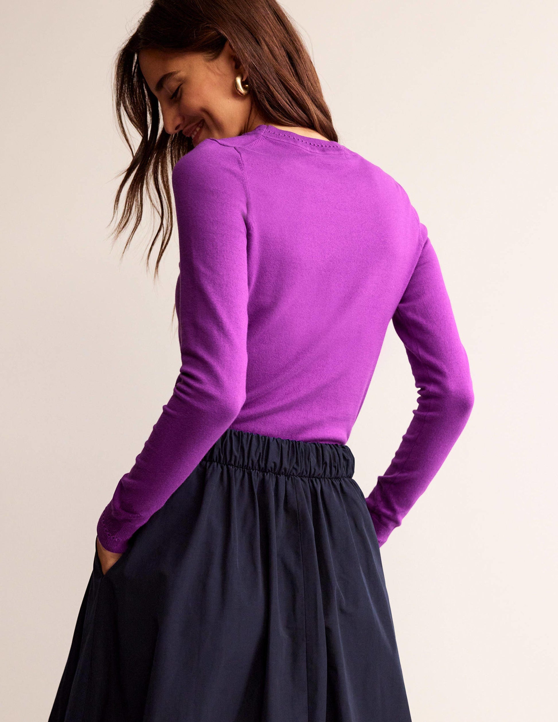 Catriona Pullover aus Baumwolle mit Rundhalsausschnitt-Edelsteinviolett-3