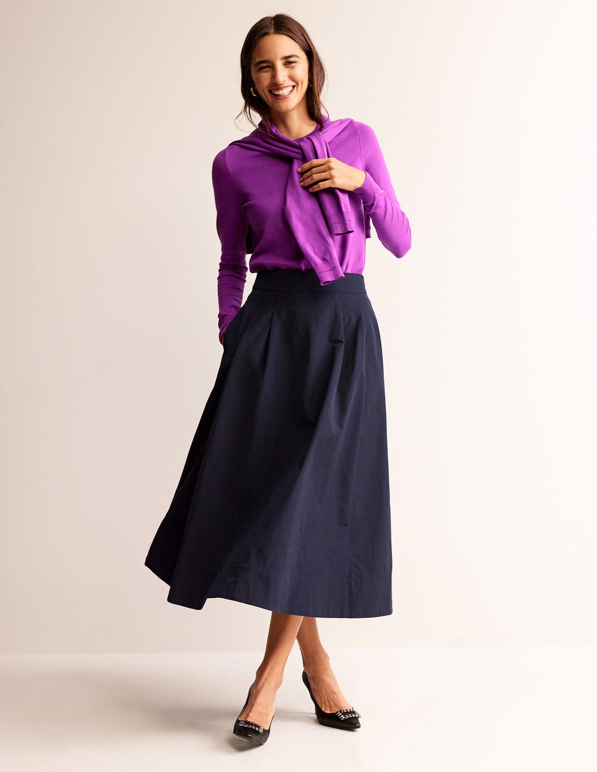 Catriona Pullover aus Baumwolle mit Rundhalsausschnitt-Edelsteinviolett-4