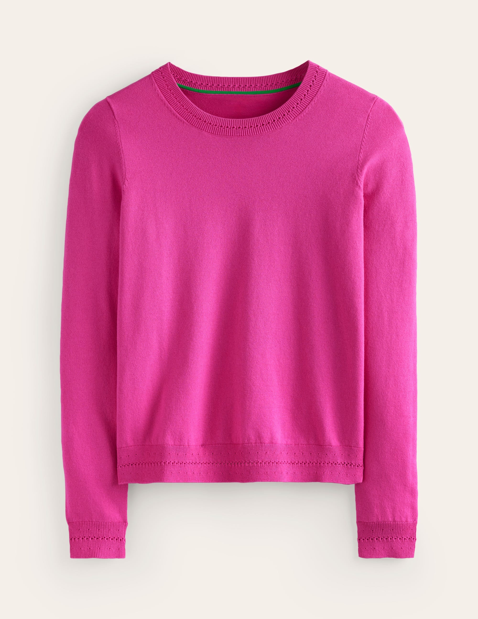 Pull Catriona col rond en coton-Rose cosmos - Image 6