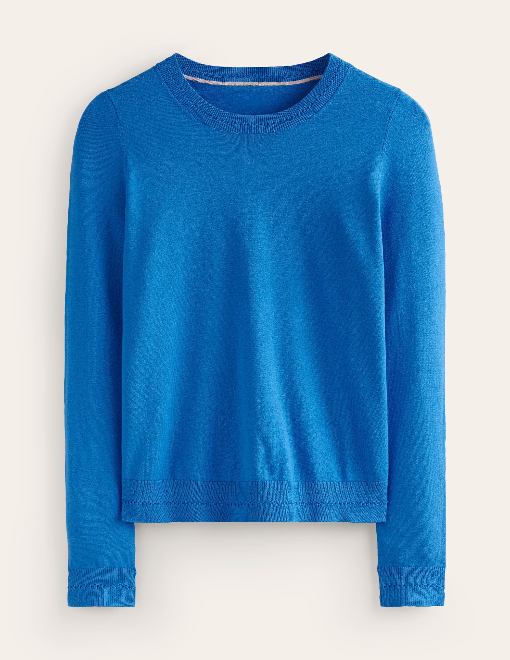 Pull Catriona col rond en coton-Leuchtendes Blau - Image 5