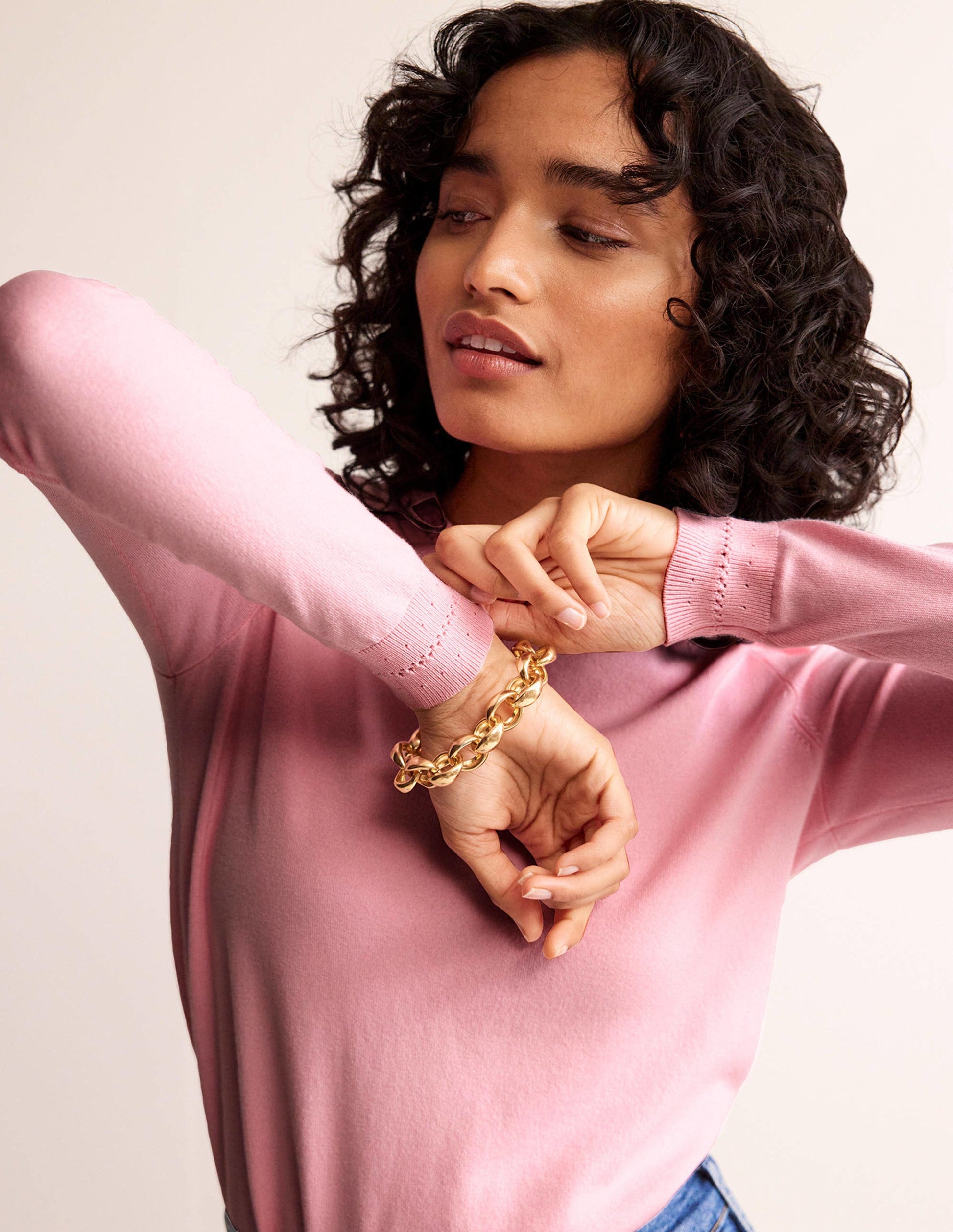 Catriona Pullover aus Baumwolle mit Rundhalsausschnitt-Orchideenrosa-3