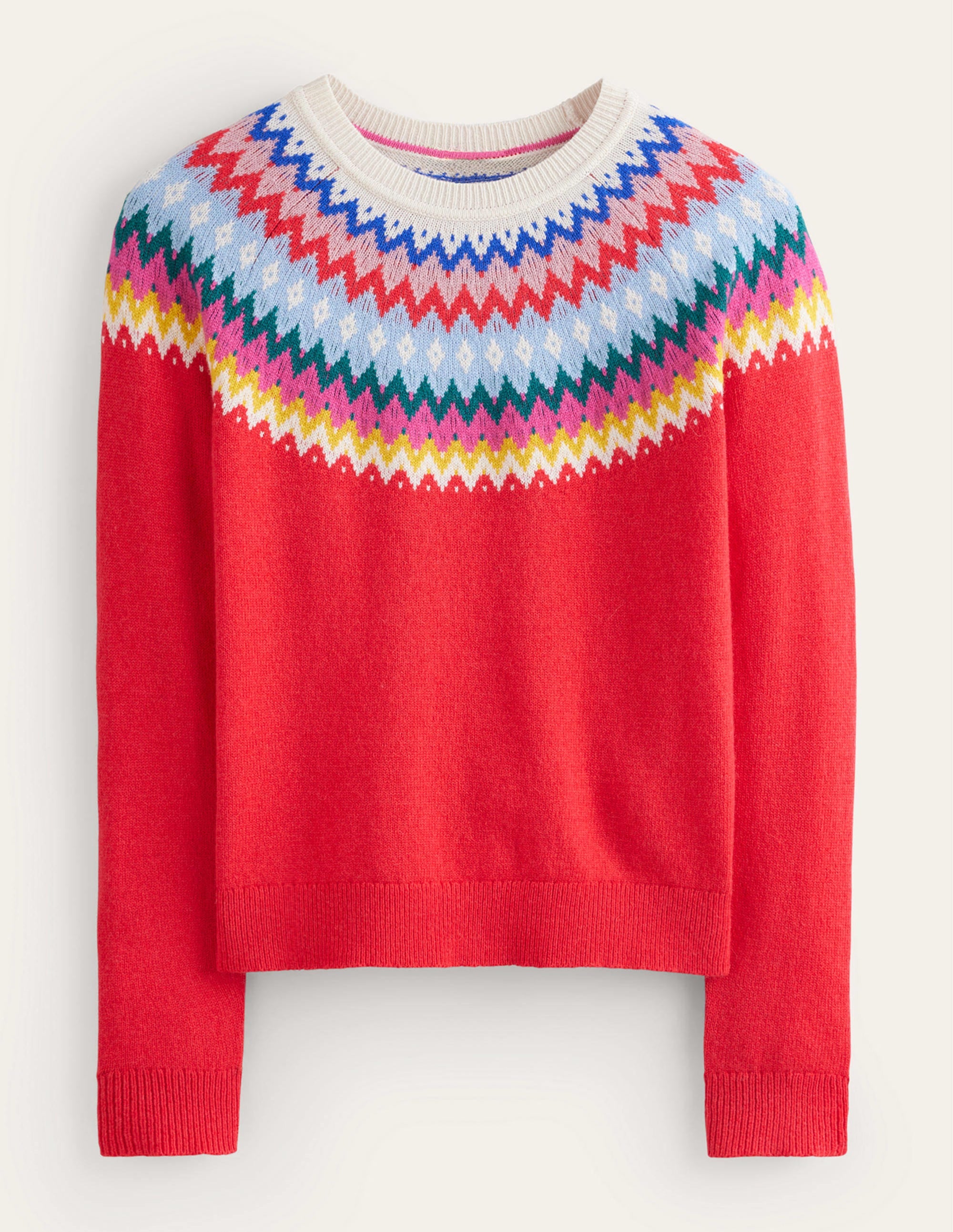 Edie Fair Isle Jumper-Poppy Red - Image 6