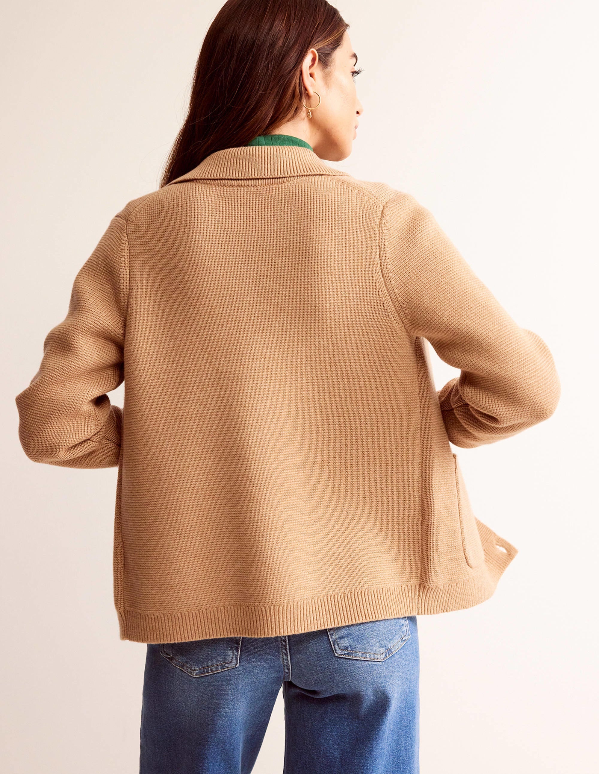 Gilet Emily en laine mélangée-Camel chiné - Image 3
