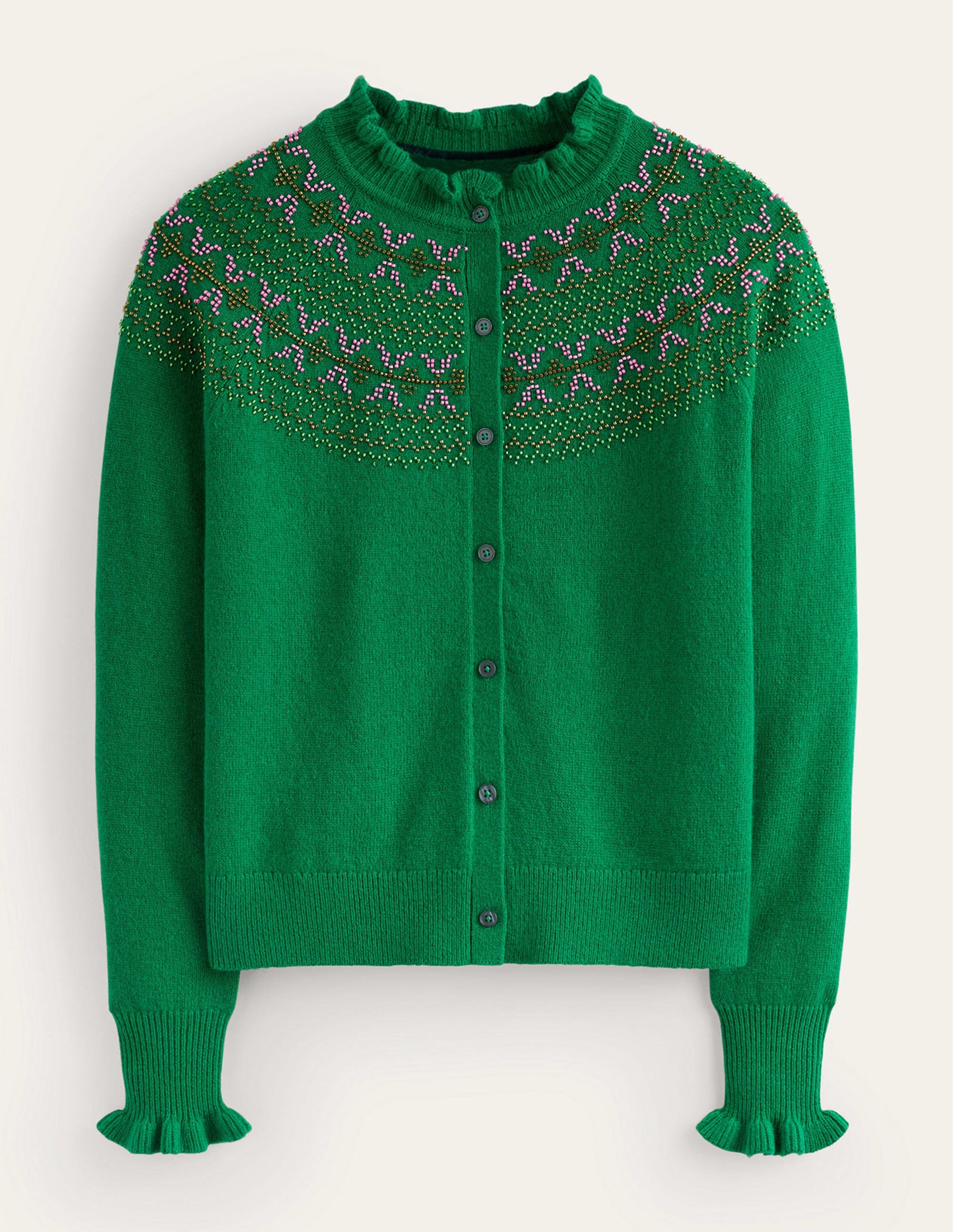 Gilet à empiècement ornementé-Vert viridien-6