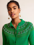 Gilet à empiècement ornementé-Vert viridien