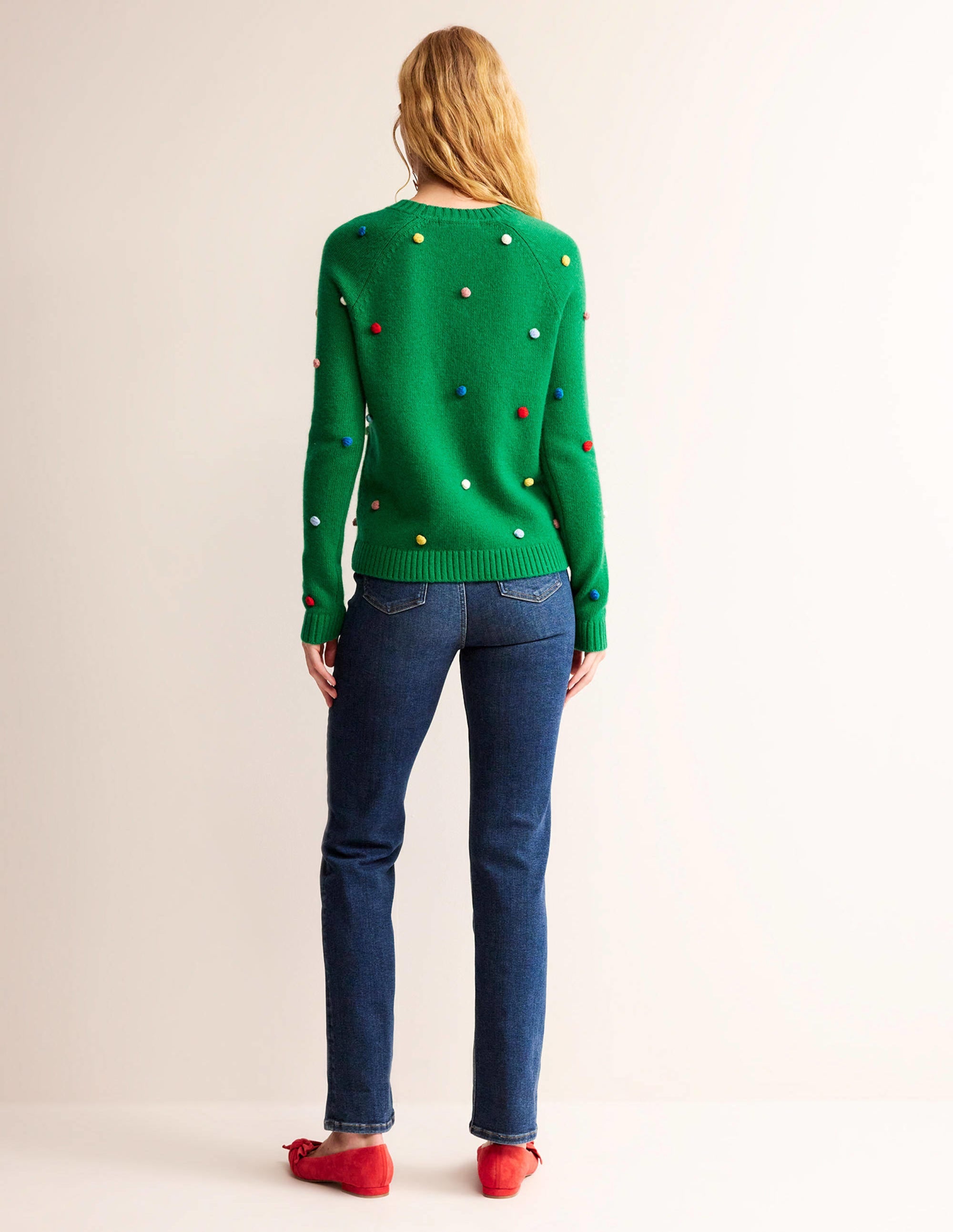 Pull de Noël à pompons-Vert viridien - Image 6