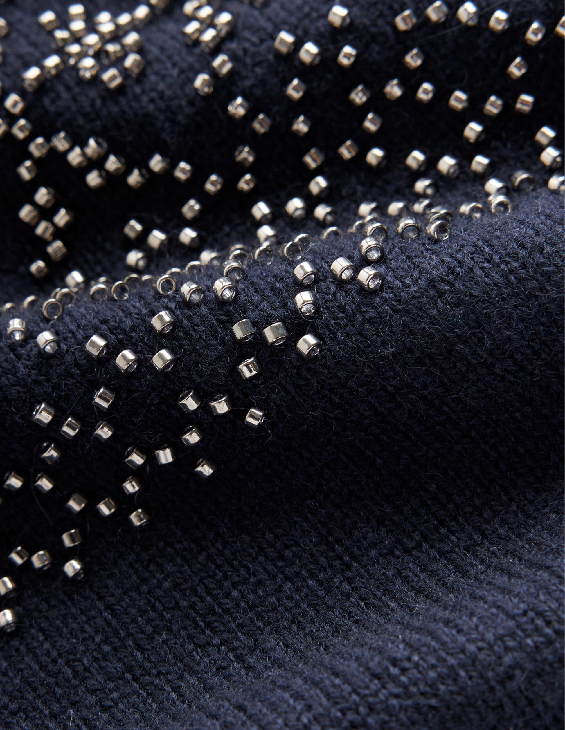 Pull à empiècement ornementé-Bleu marine-7