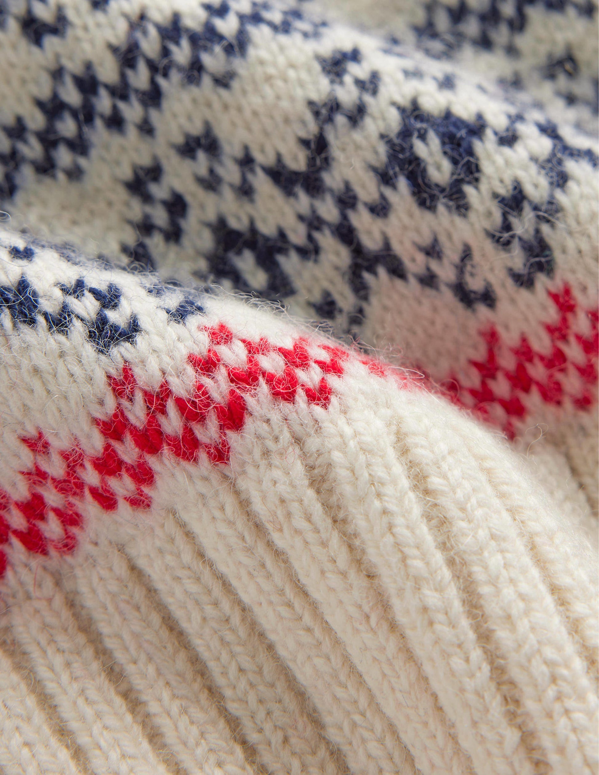 Breiter Fair-Isle-Pullover-Marineblau und warmes Naturweiß Fair-Isle-7