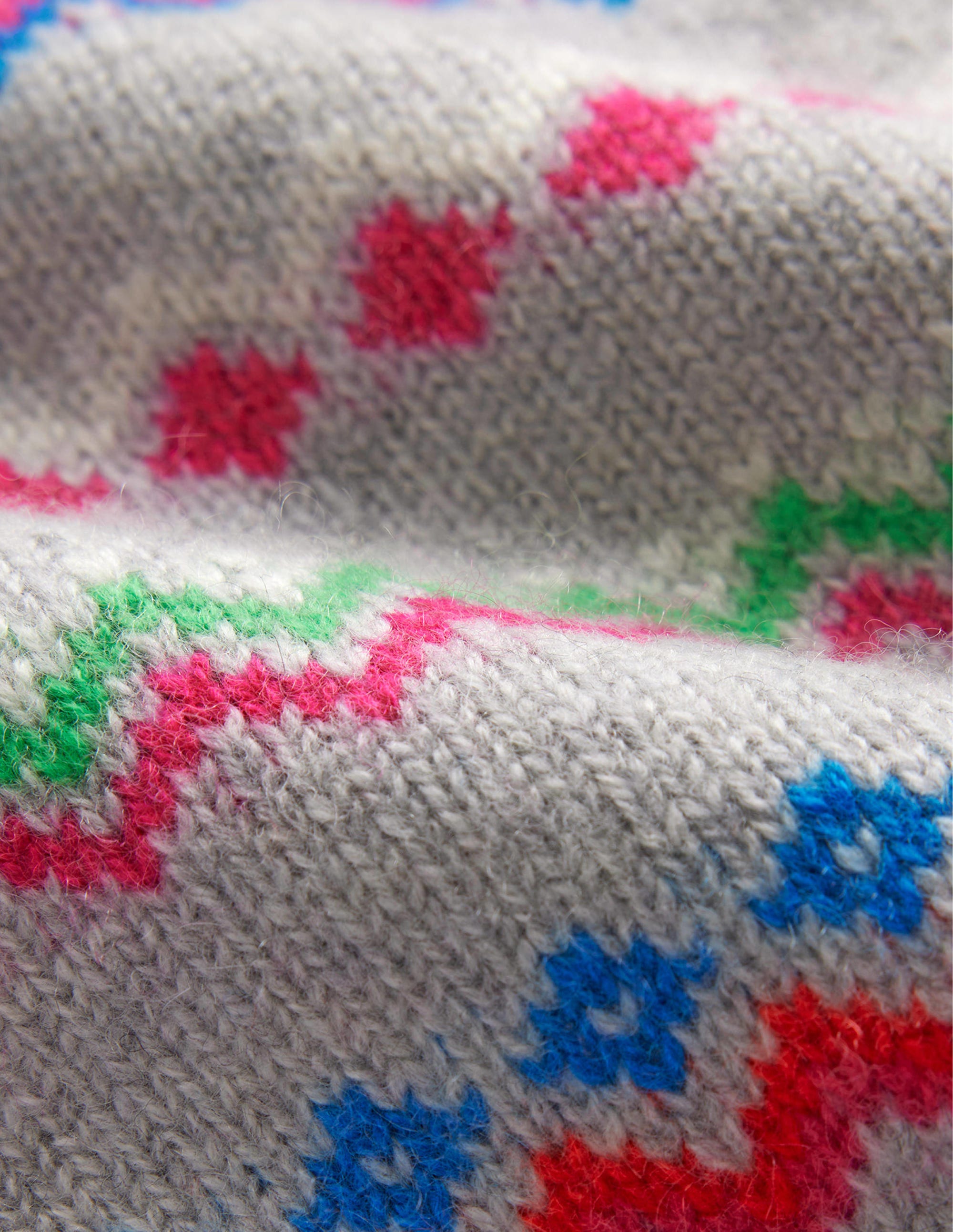 Kaschmirpullover mit Rollkragen-Grau Meliert Fair-Isle - Image 8